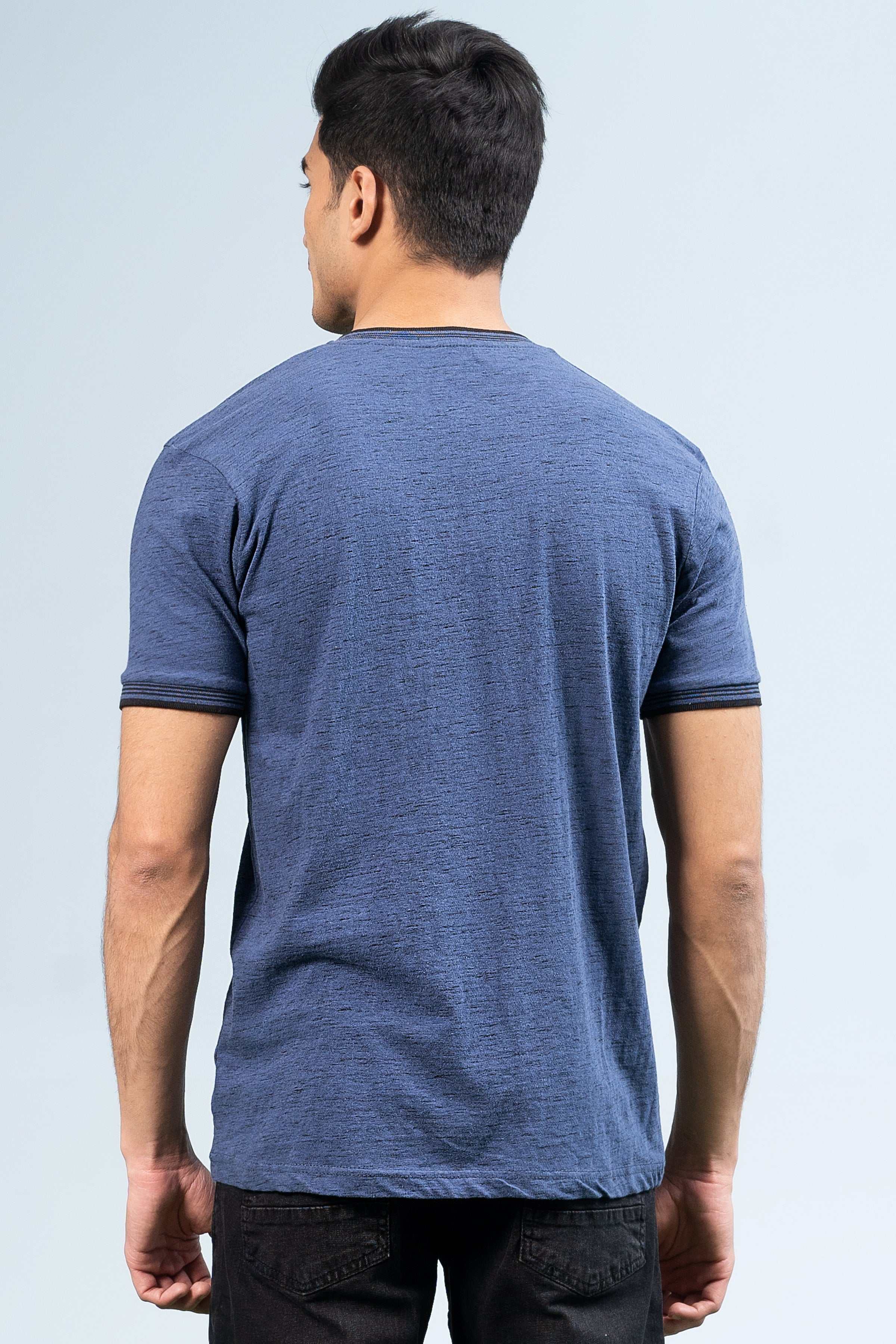 HENLEY SHIRT BLUE at Charcoal Clothing