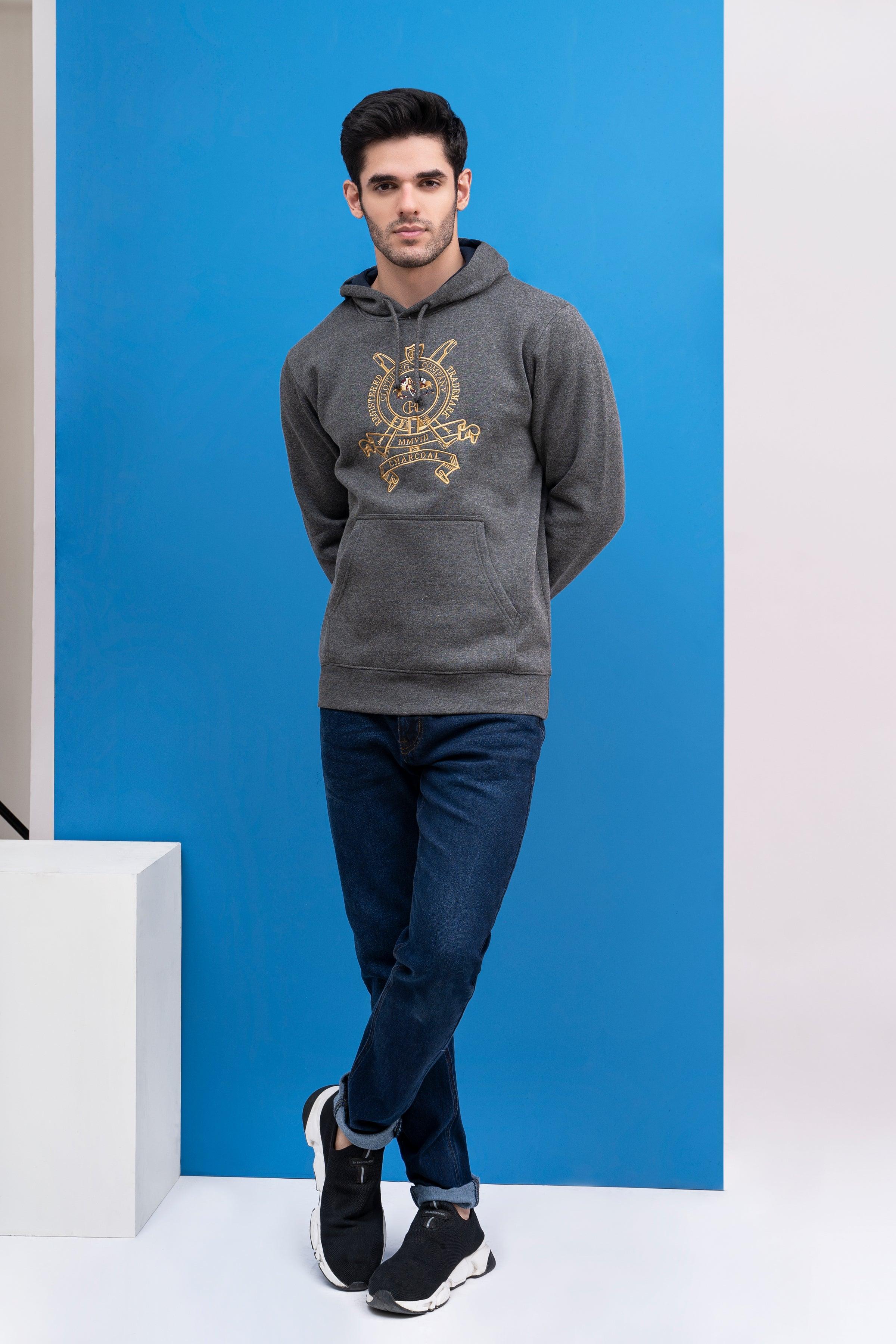 HOODIE FULL SLEEVE CHARCOAL GREY at Charcoal Clothing