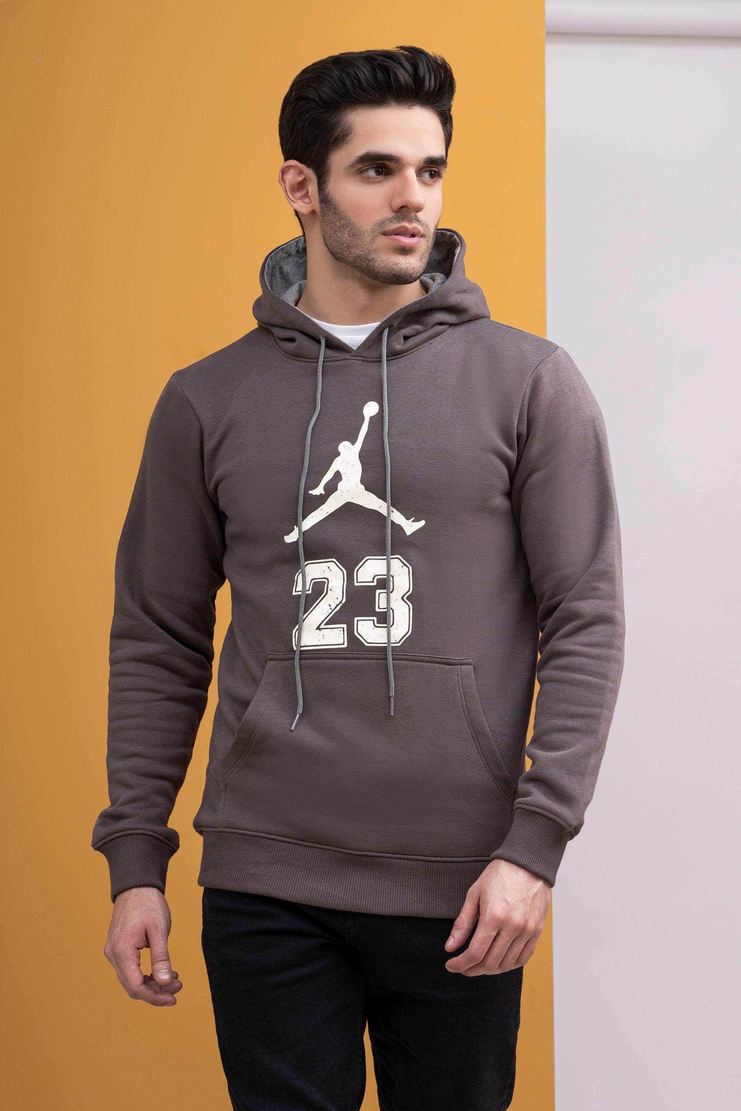HOODIE JORDAN KANGROO STYLE GREY at Charcoal Clothing