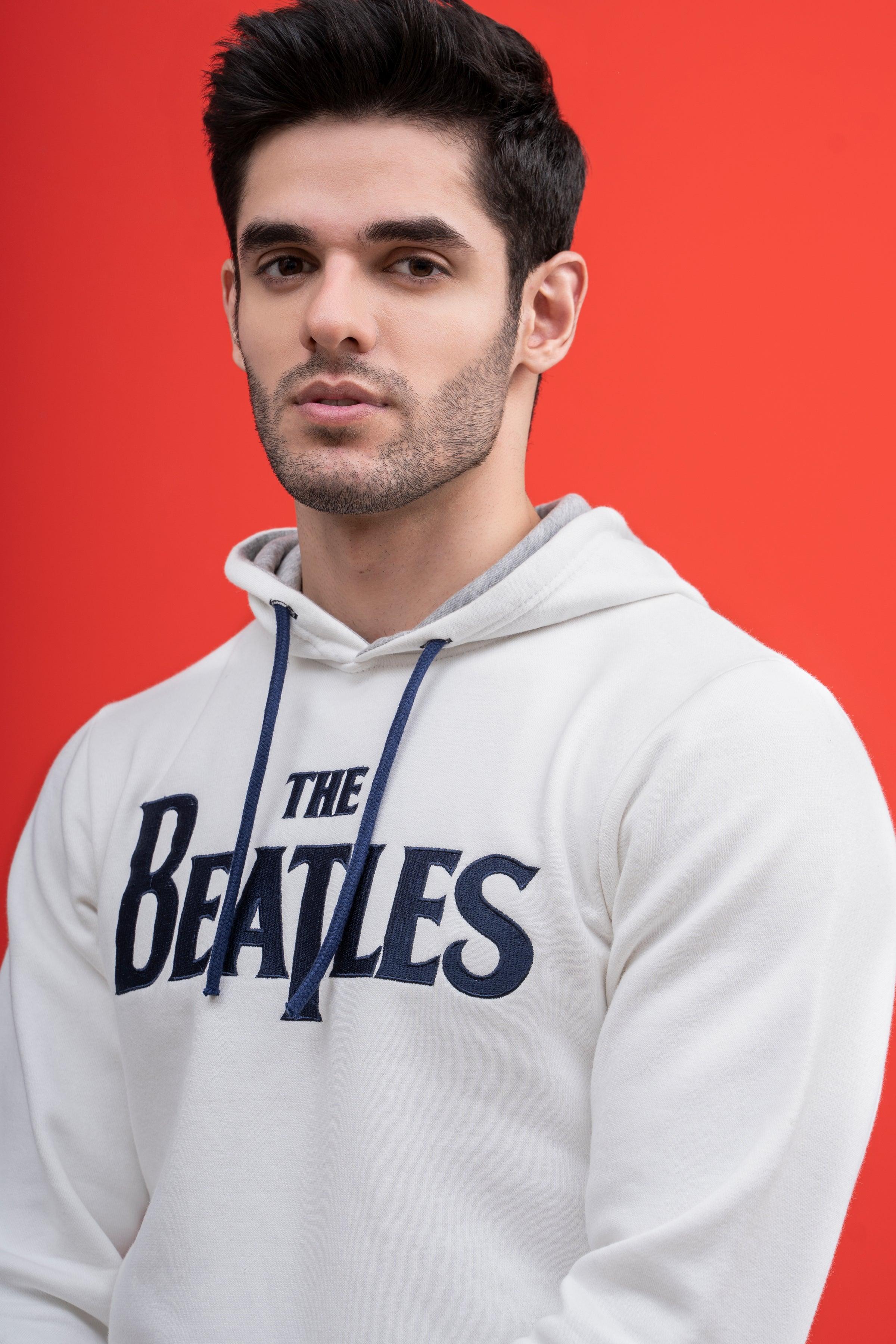 HOODIE KANGROO STYLE OFF WHITE at Charcoal Clothing