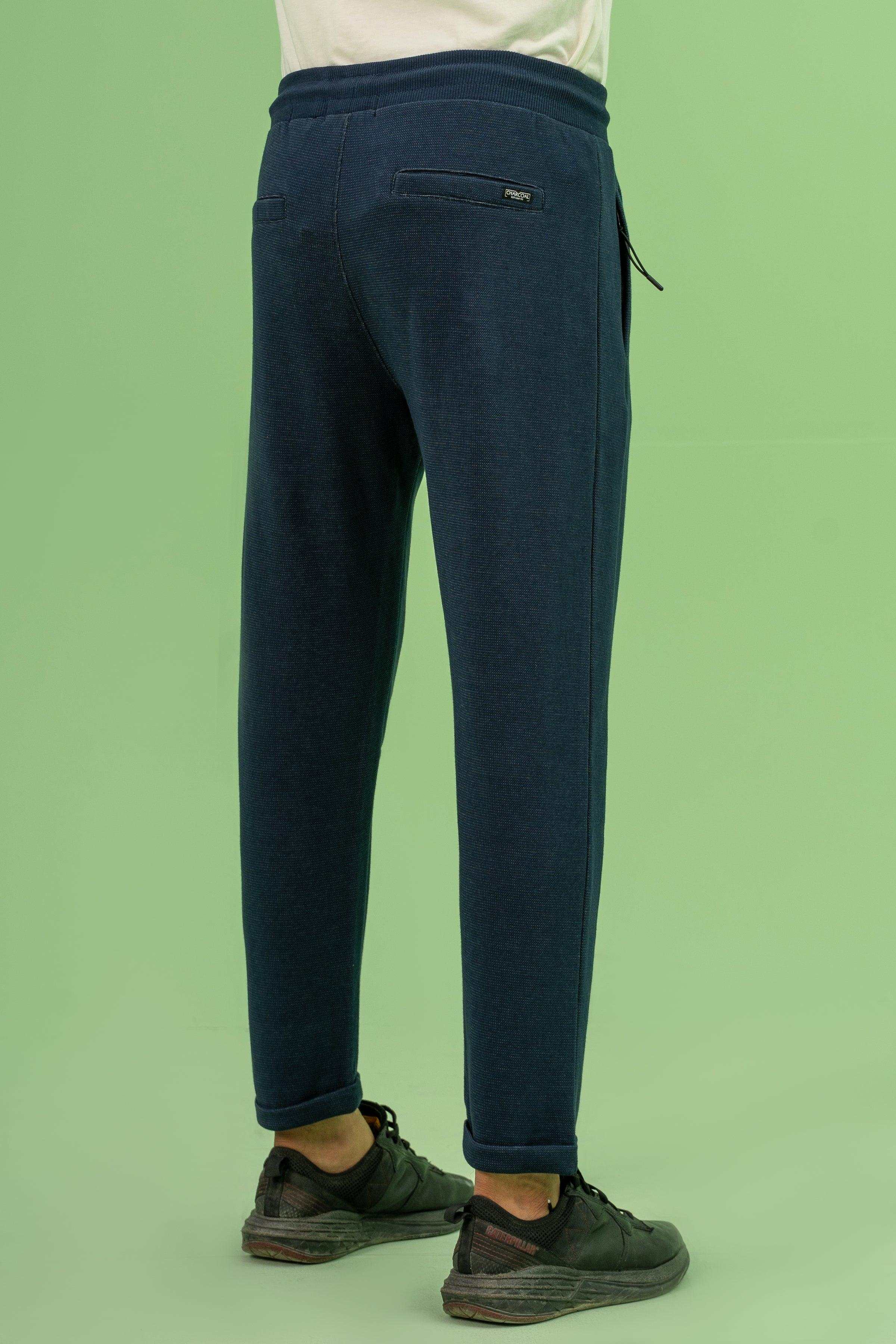 INTERLOCK JOGGER WAIST SLIM TROUSER INDIGO BLUE at Charcoal Clothing