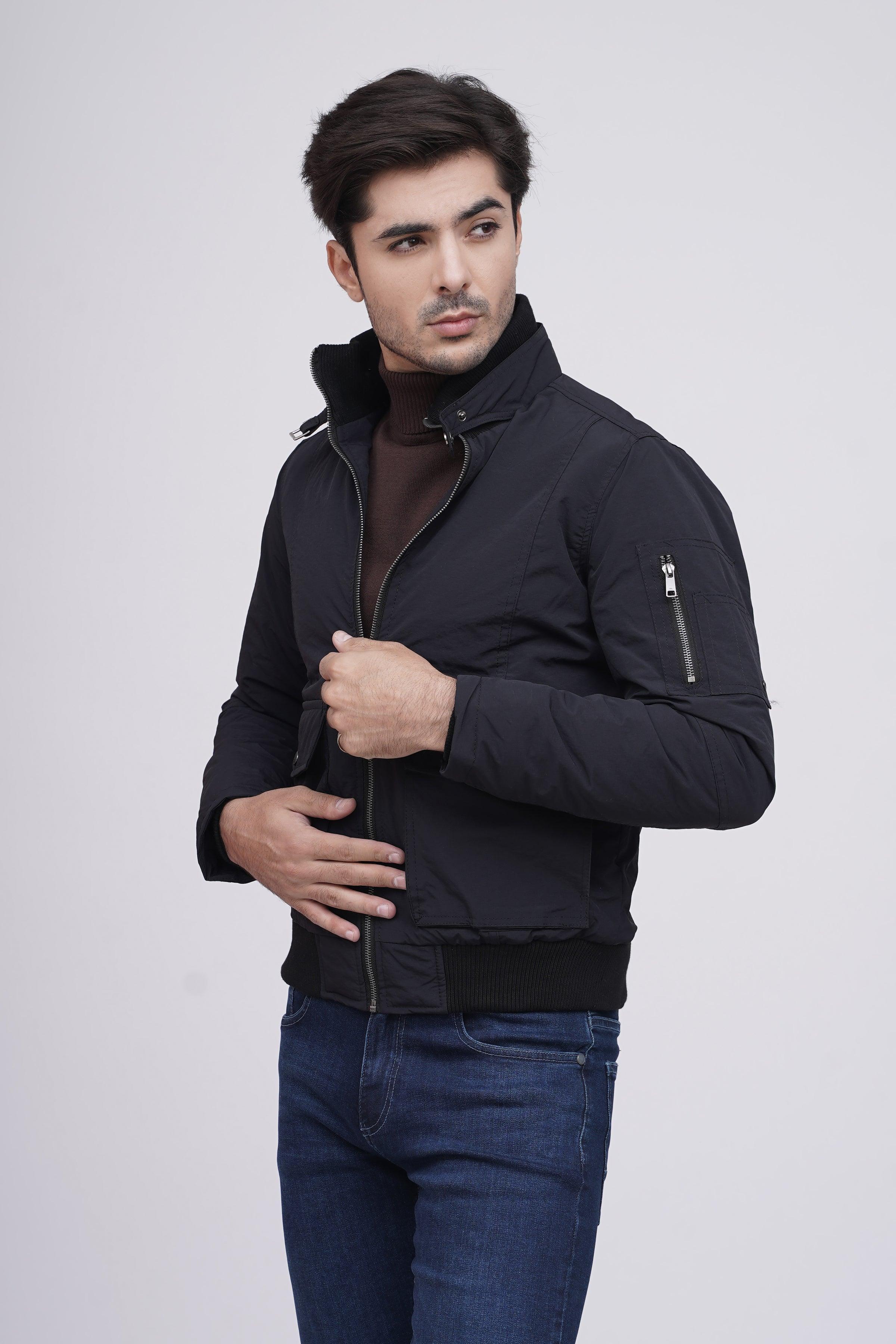 JACKET DOUBLE POCKET F/S BLACK at Charcoal Clothing
