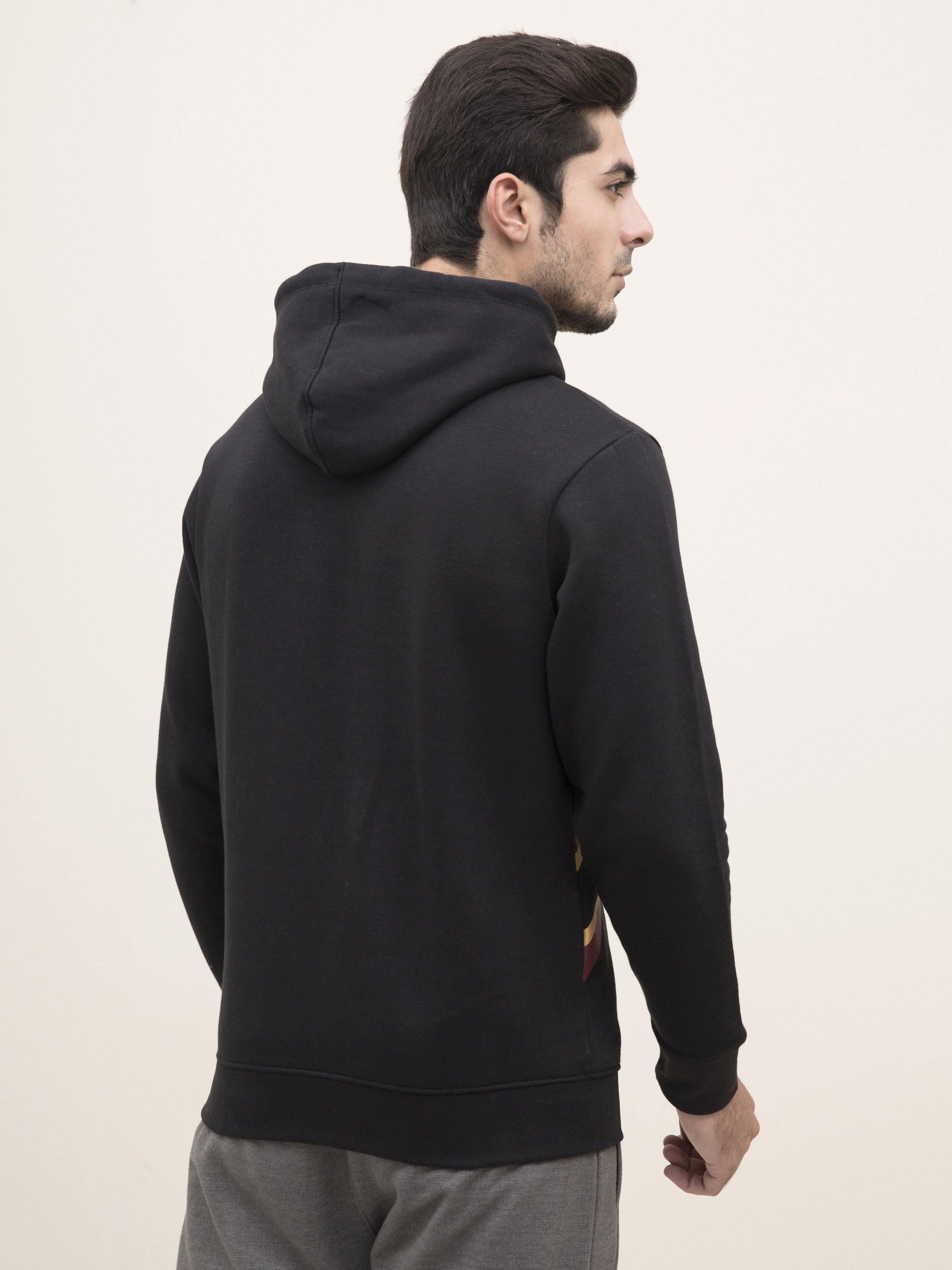 JACKET FULL SLEEVE KNIT HOODIE BLACK at Charcoal Clothing