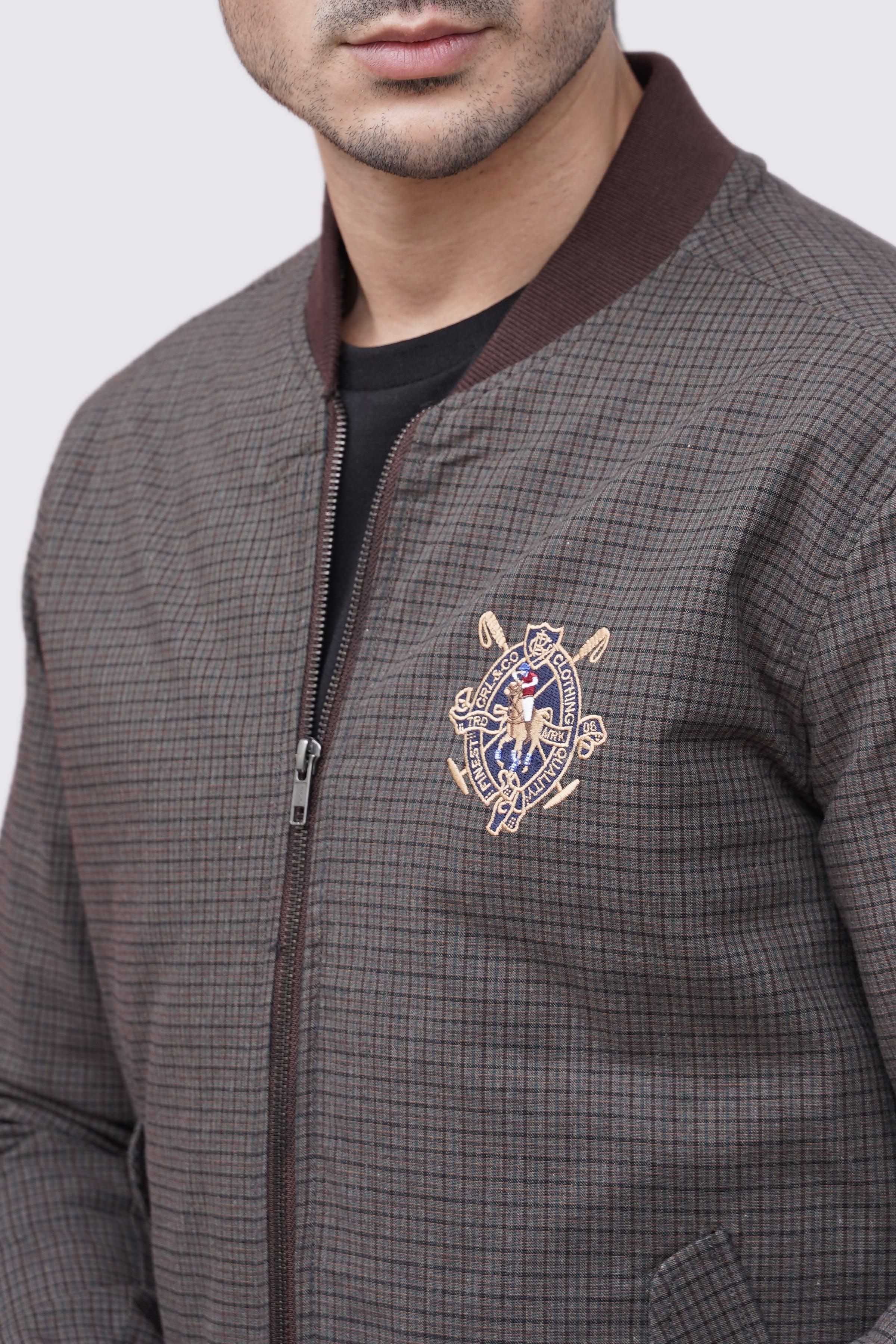 JACKET RIB BAN F/S BROWN KHAKI at Charcoal Clothing