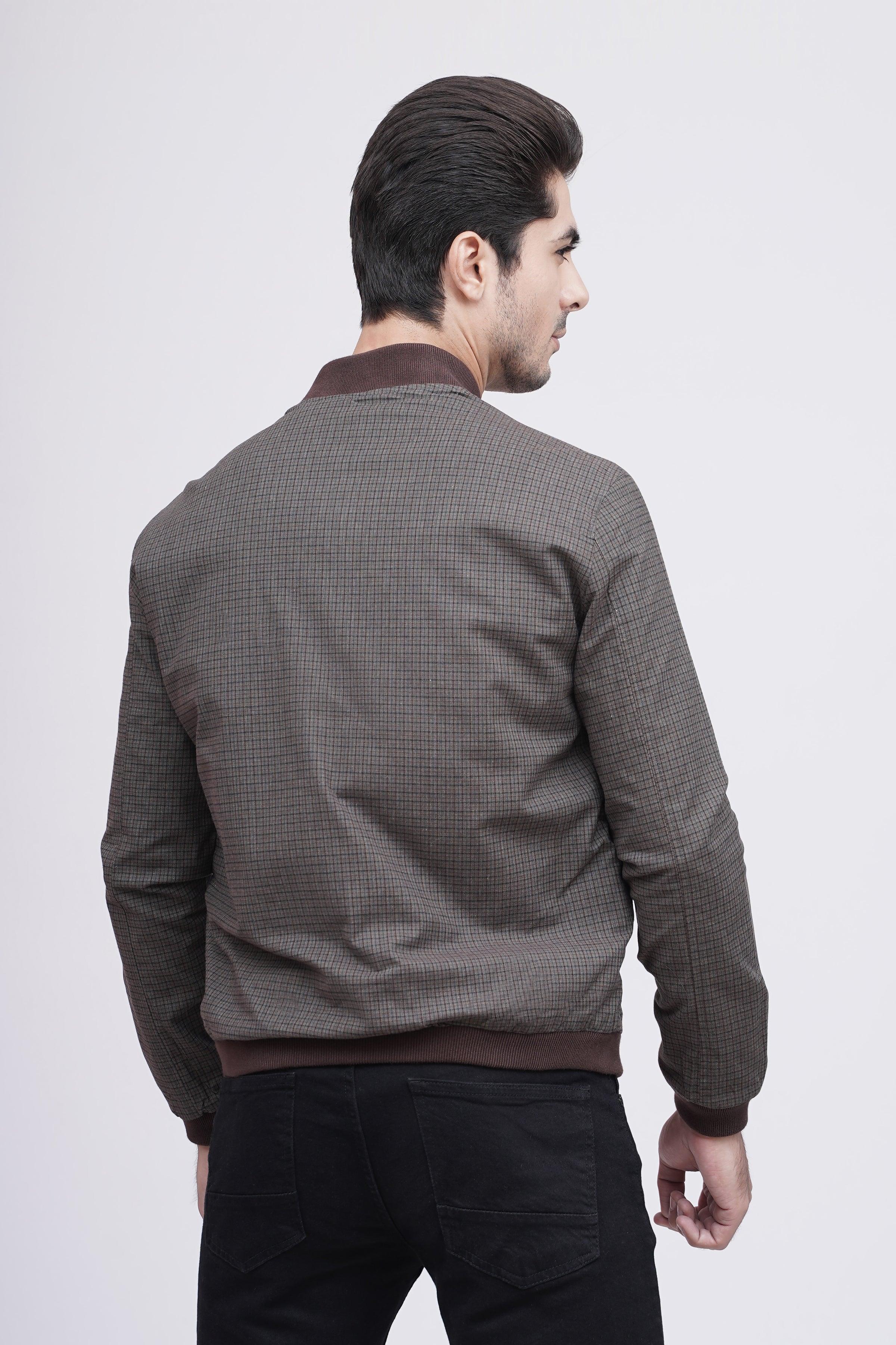 JACKET RIB BAN F/S BROWN KHAKI at Charcoal Clothing