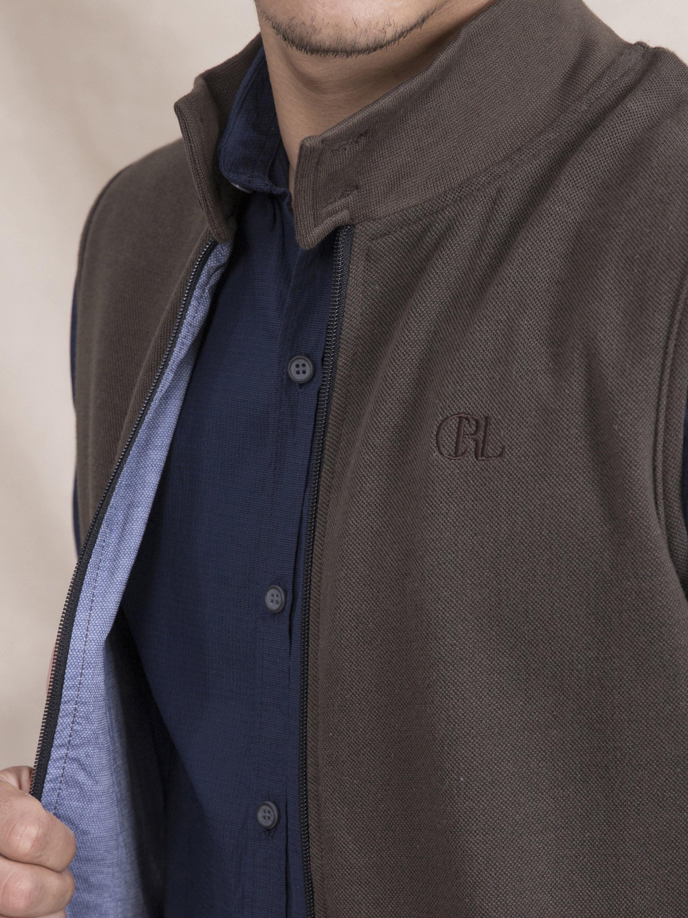 JACKET SLEEVE LESS OLIVE at Charcoal Clothing