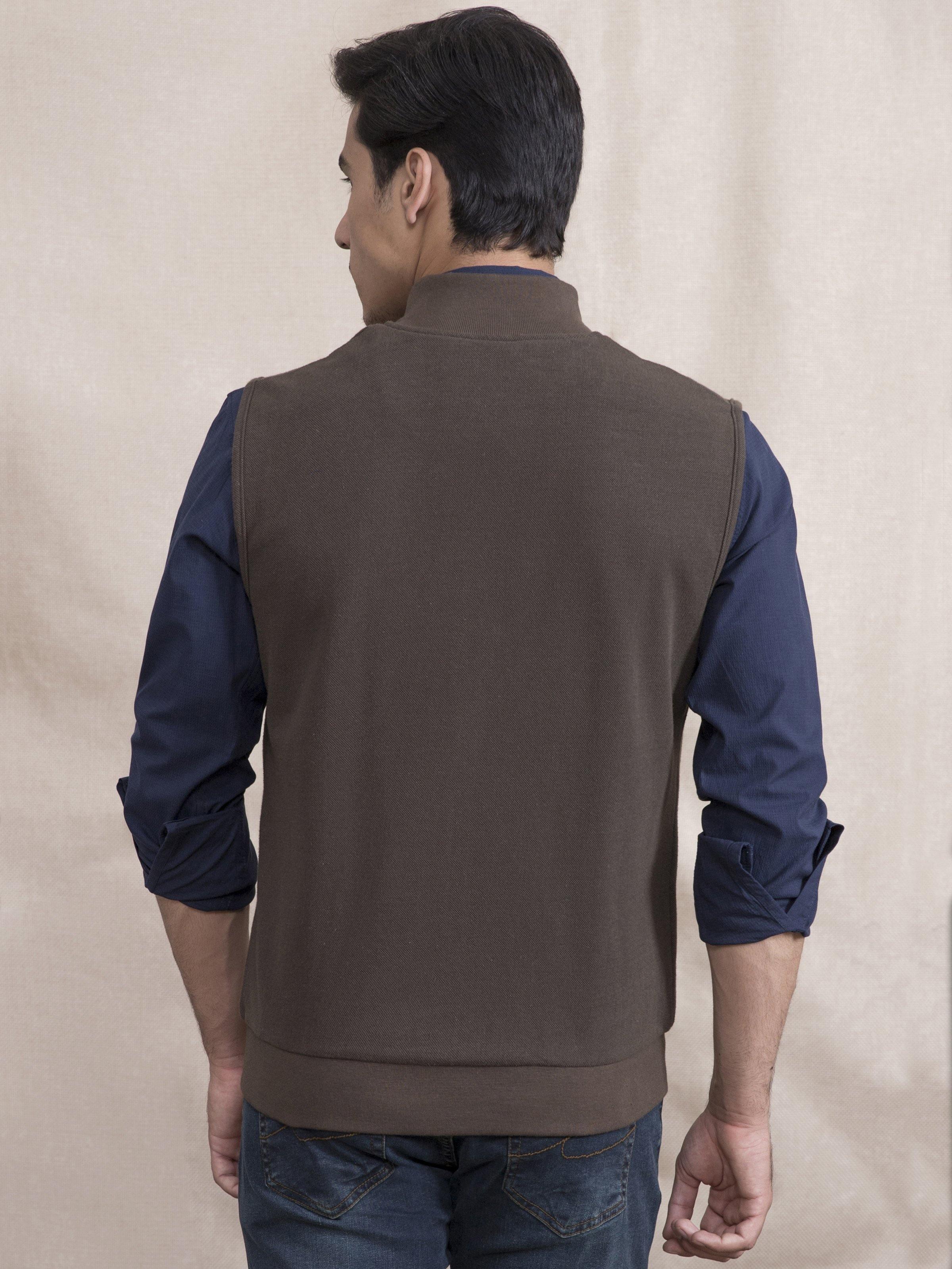 JACKET SLEEVE LESS OLIVE at Charcoal Clothing
