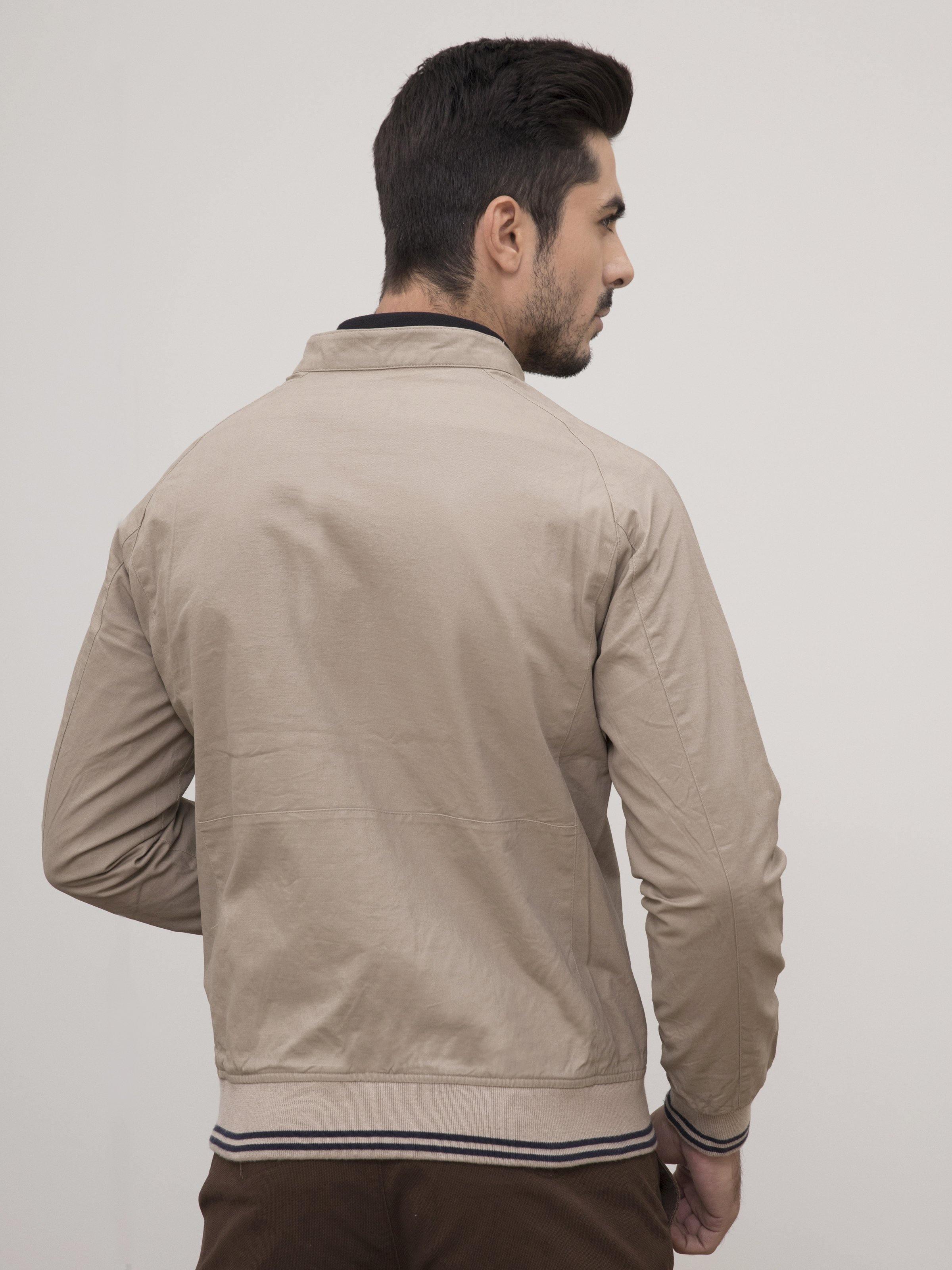 JACKET SMALL BAN FULL SLEEVE BEIGE at Charcoal Clothing