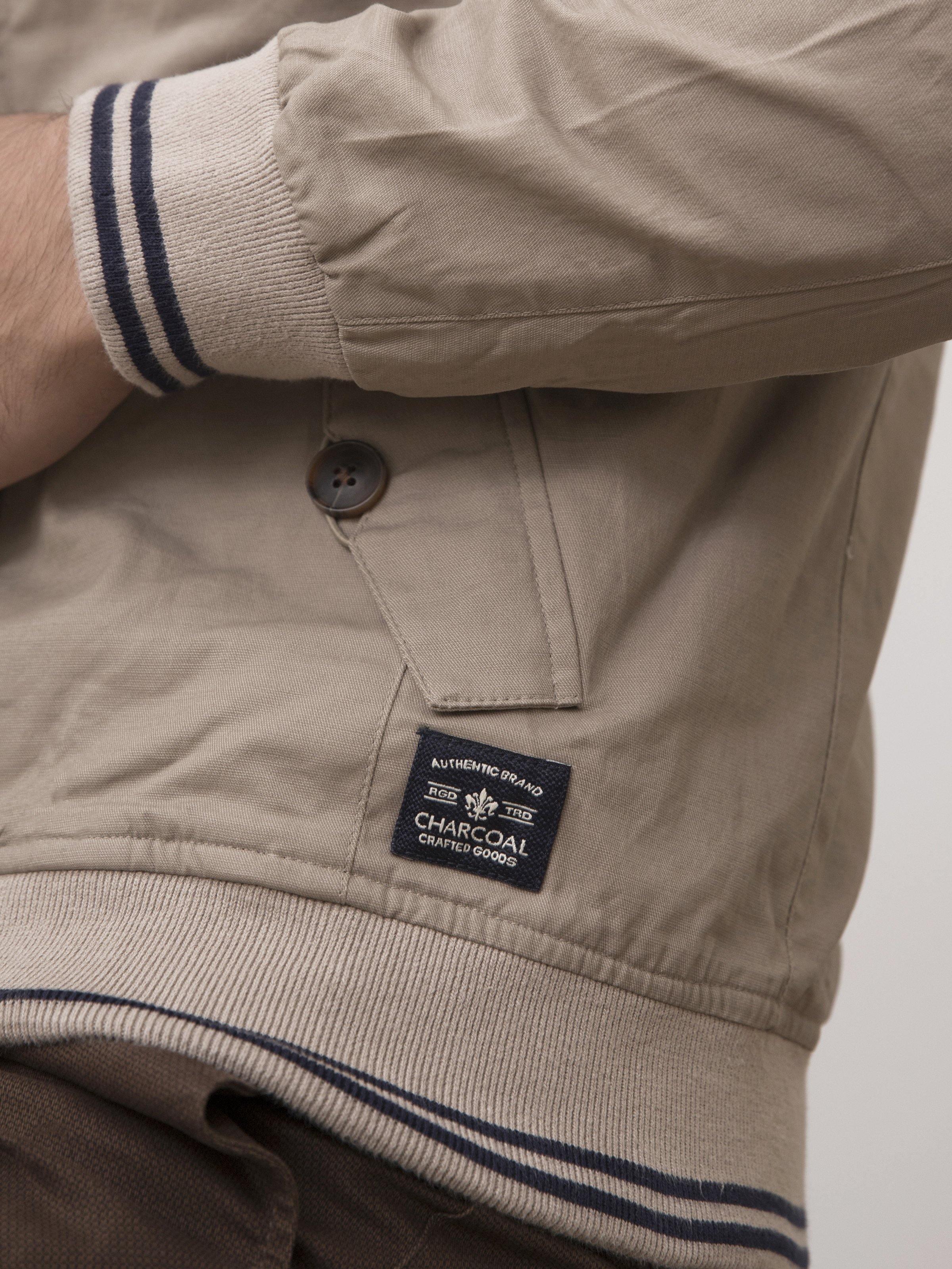 JACKET SMALL BAN FULL SLEEVE BEIGE at Charcoal Clothing