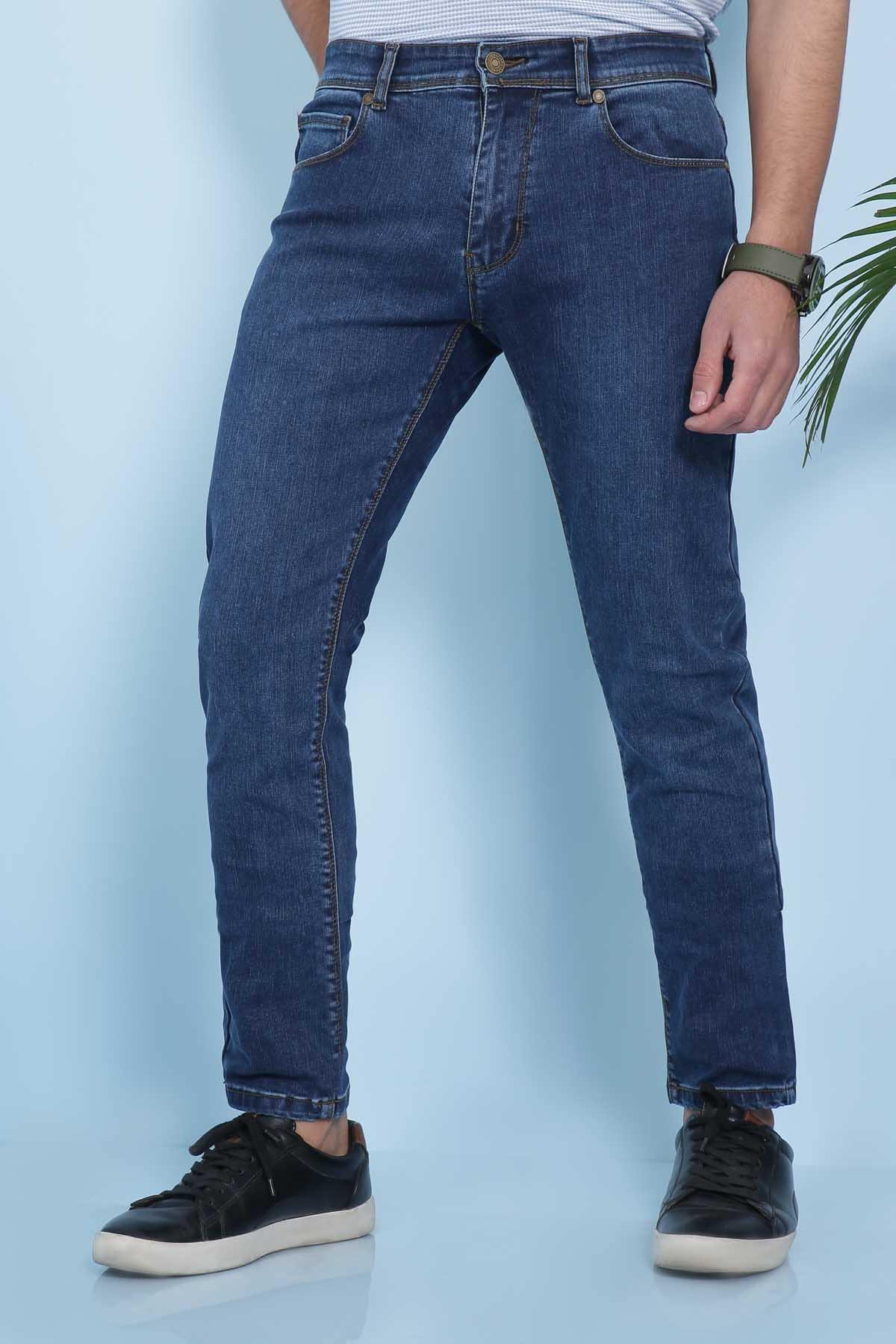 JEAN SLIM FIT MID BLUE at Charcoal Clothing