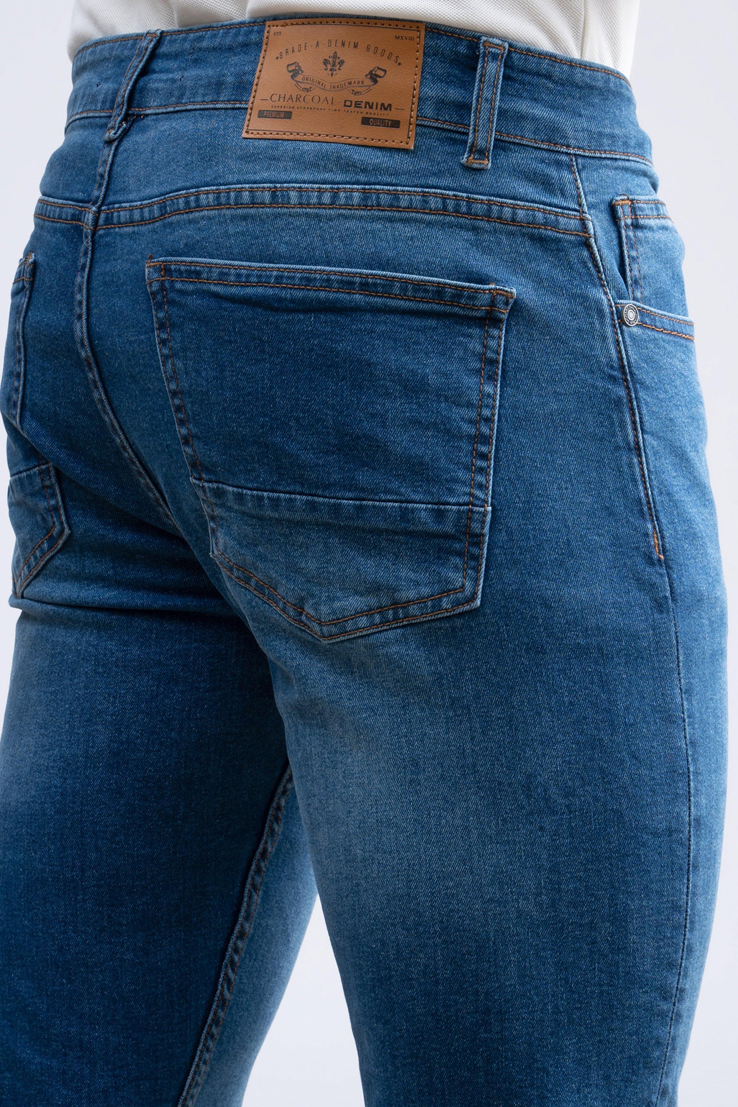 JEAN SLIM LEG MID BLUE at Charcoal Clothing