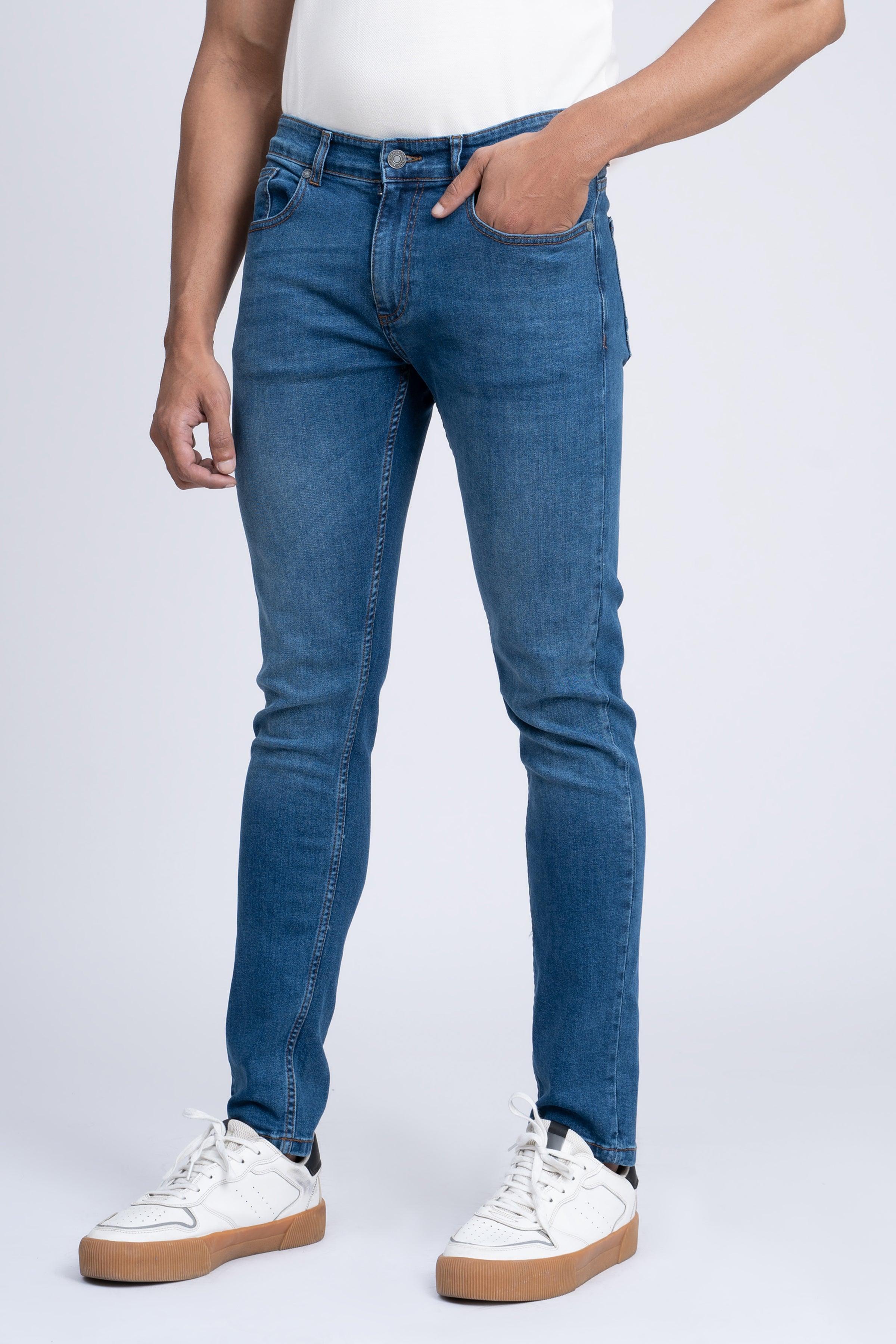 JEAN SLIM LEG MID BLUE at Charcoal Clothing