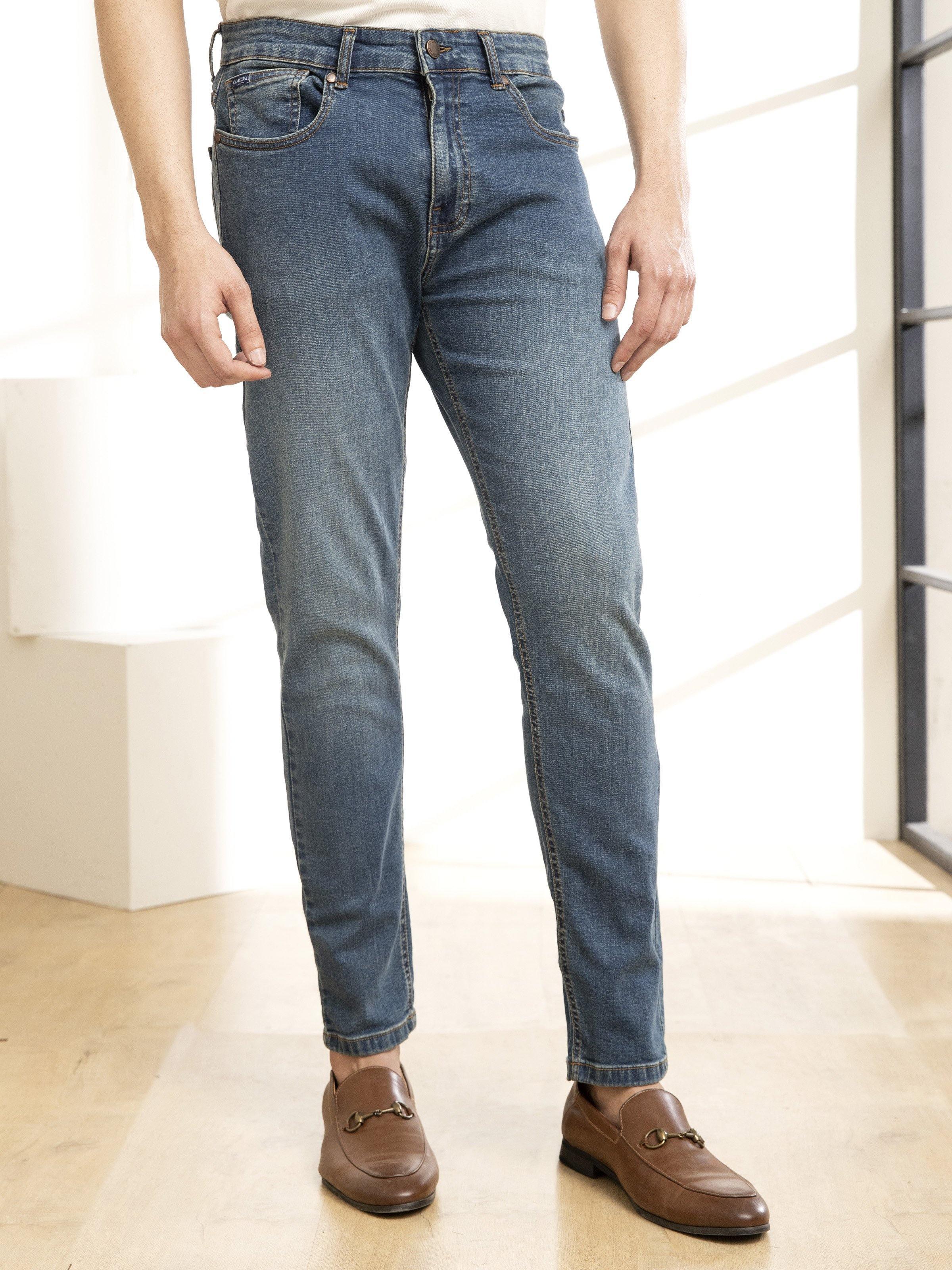 JEANS SLIM FIT KHAKI TINT at Charcoal Clothing