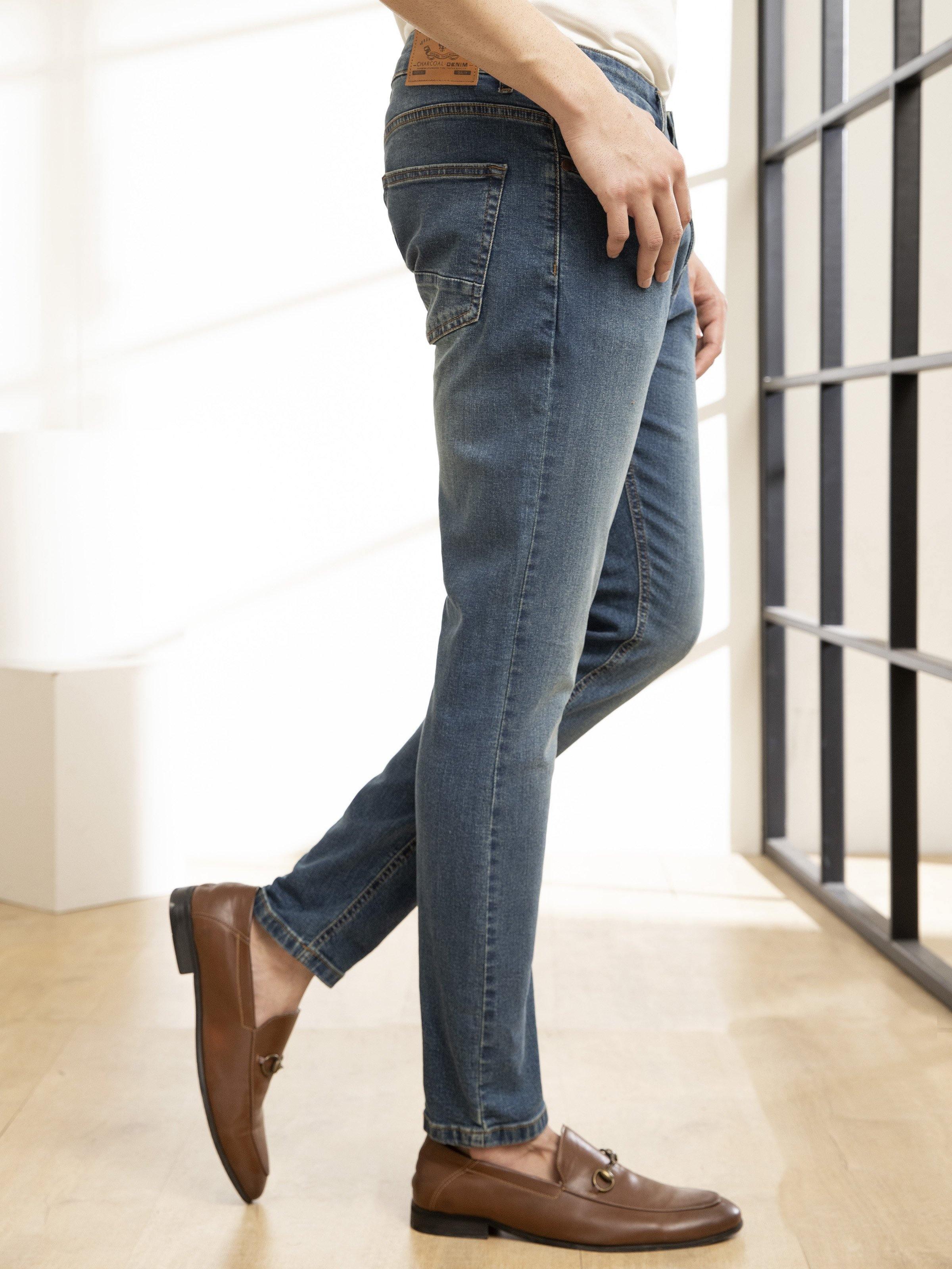 JEANS SLIM FIT KHAKI TINT at Charcoal Clothing