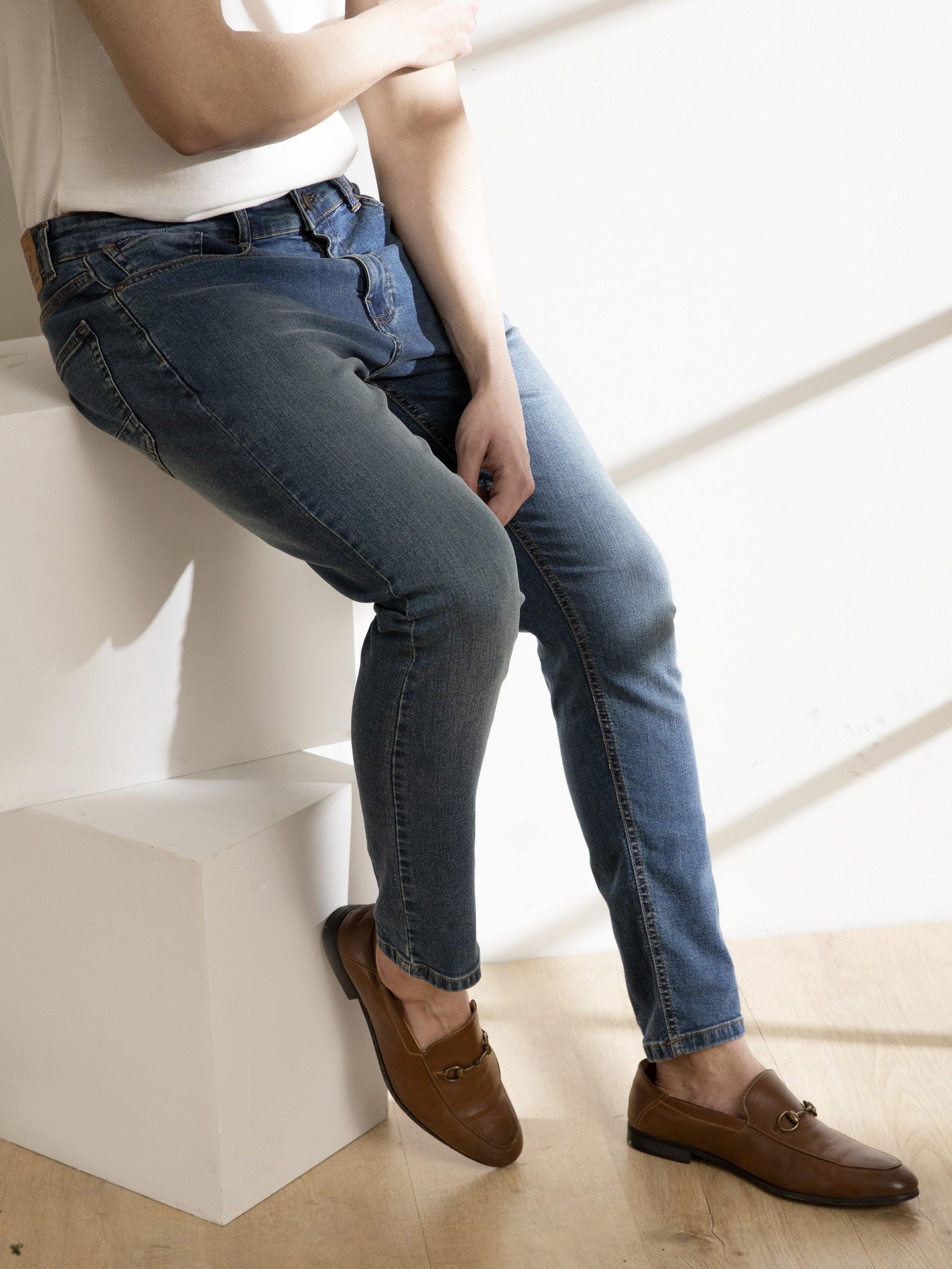 JEANS SLIM FIT KHAKI TINT at Charcoal Clothing