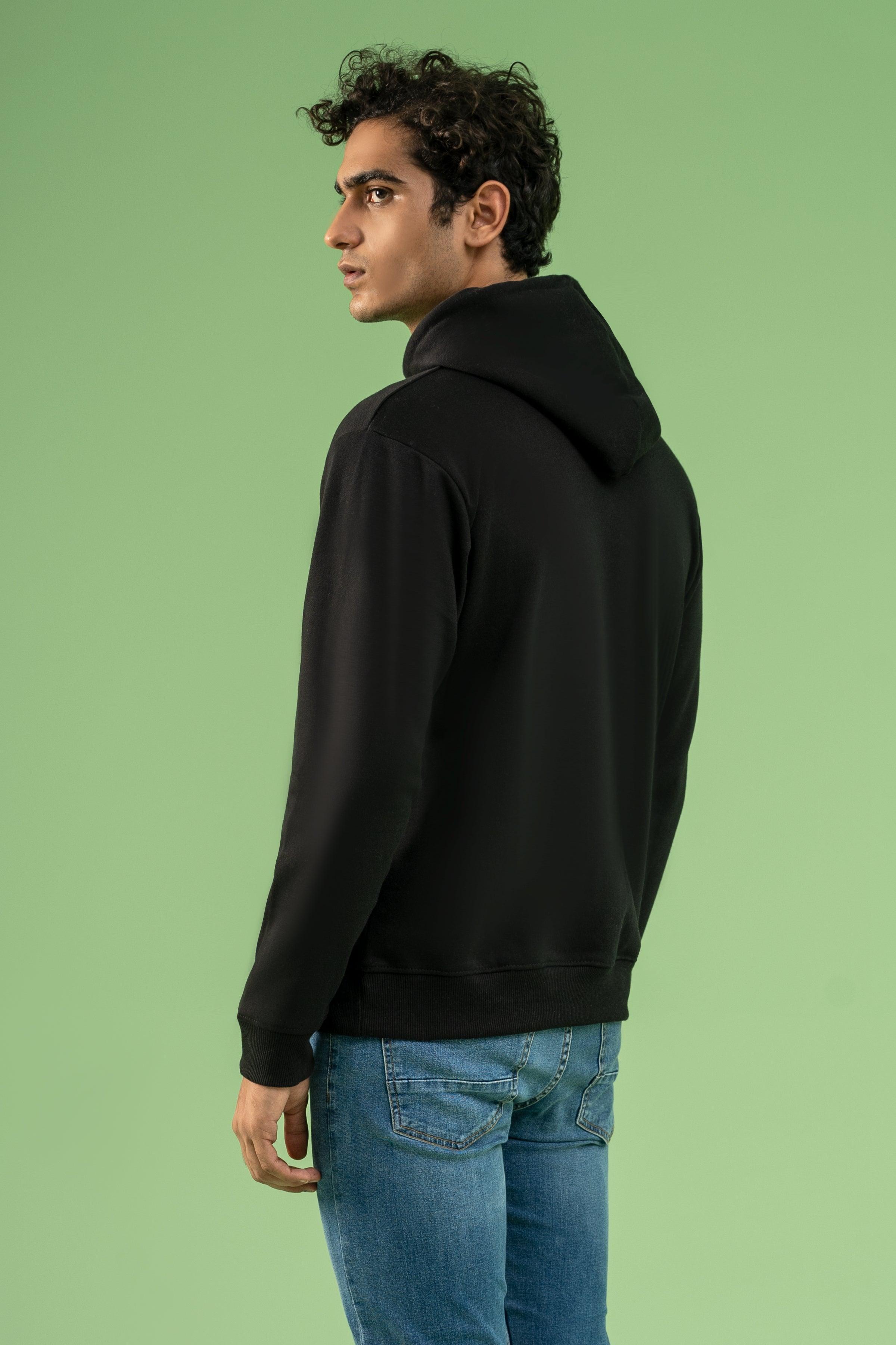 KANGROO POCKET HOODIE BLACK at Charcoal Clothing