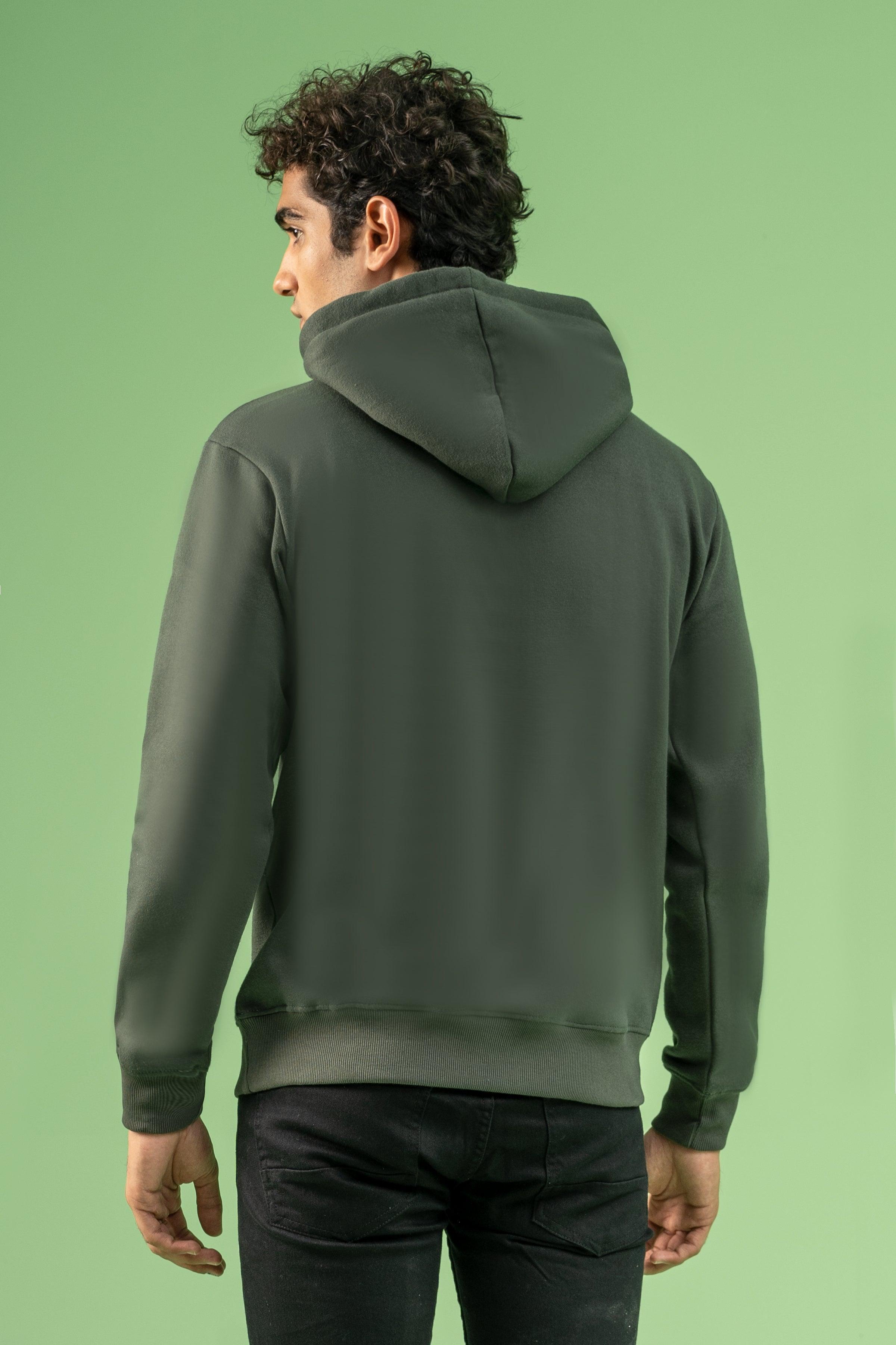 KANGROO POCKET HOODIE GREEN at Charcoal Clothing