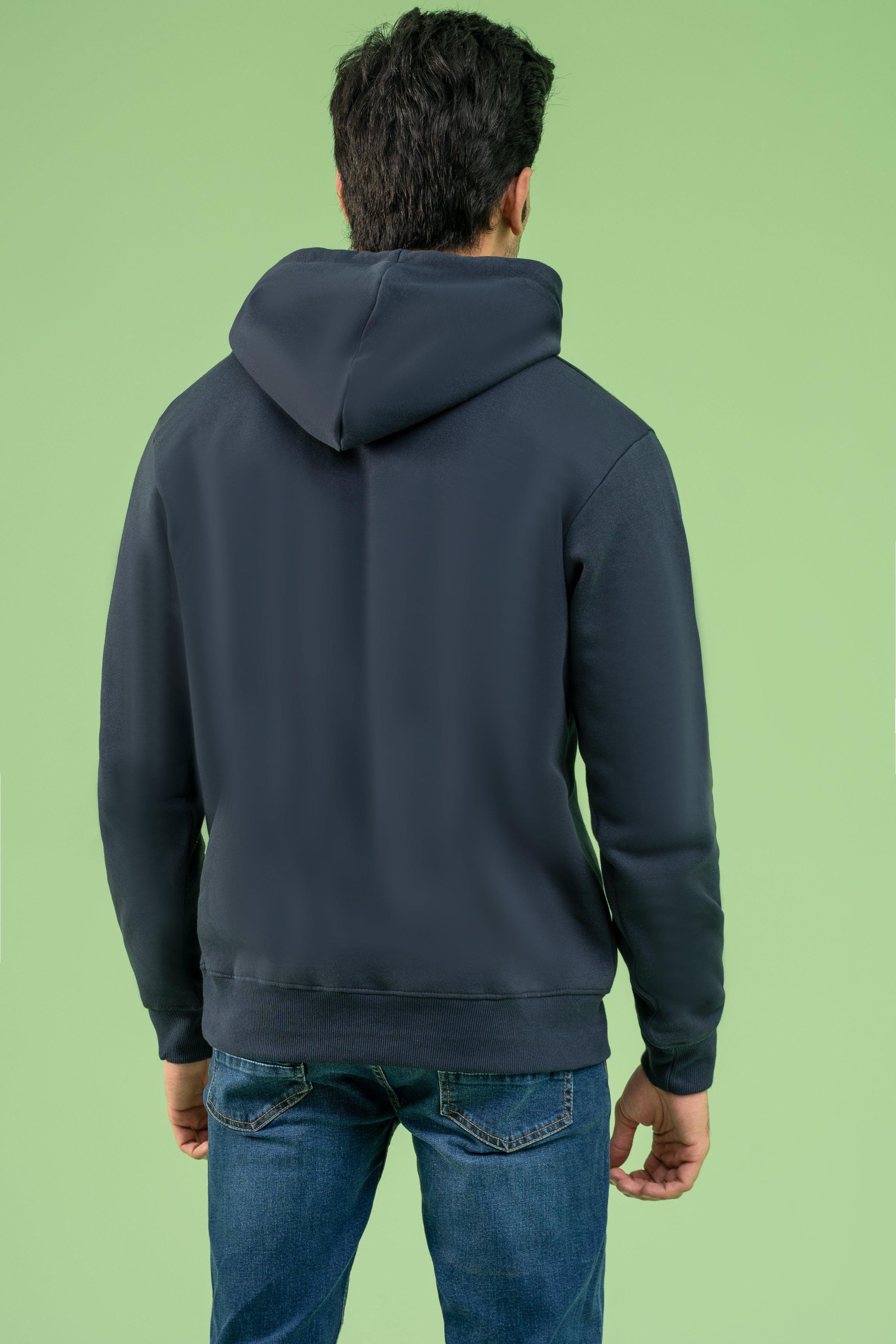 KANGROO POCKET HOODIE NAVY at Charcoal Clothing