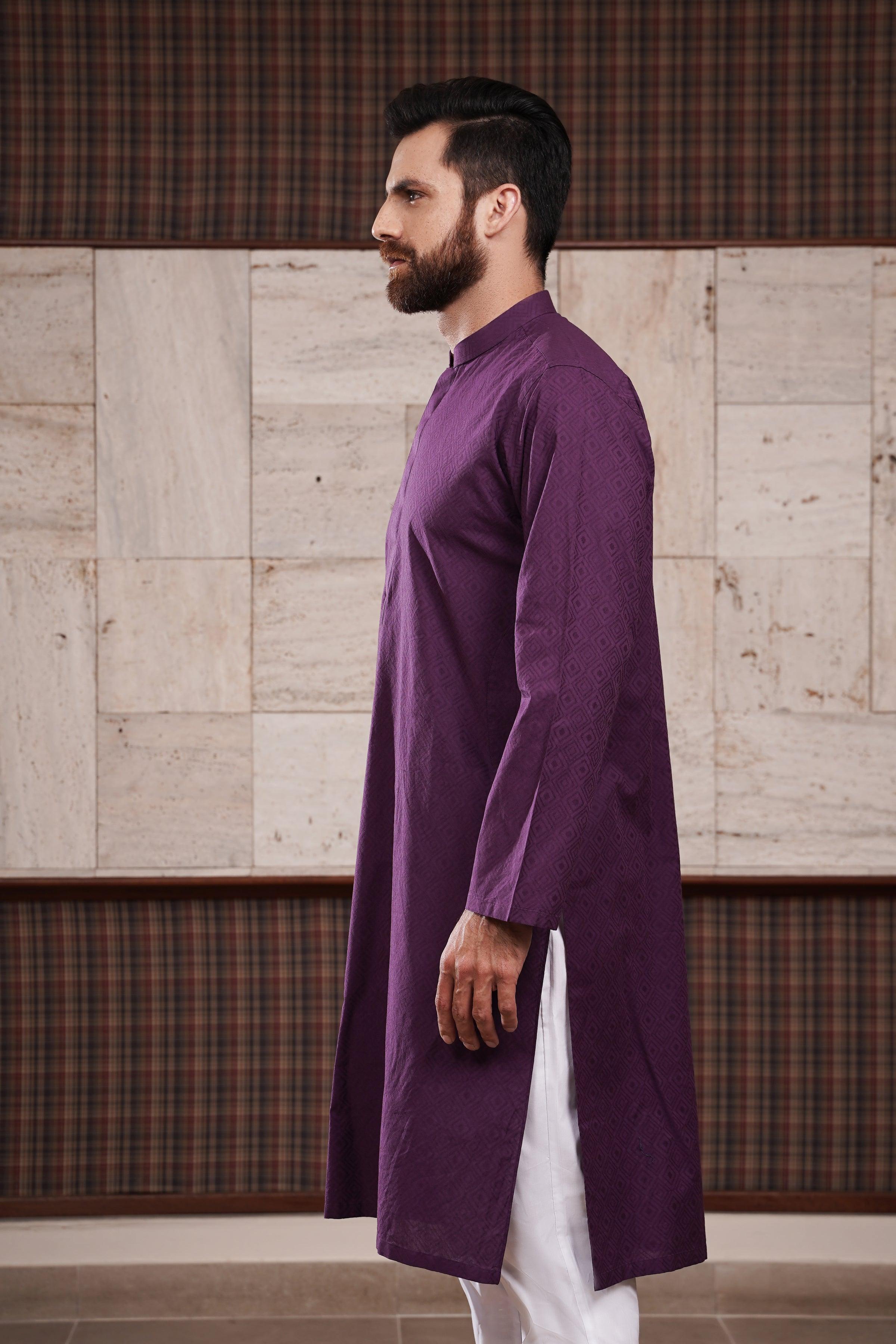 KURTA BAN COLLAR FALSA at Charcoal Clothing