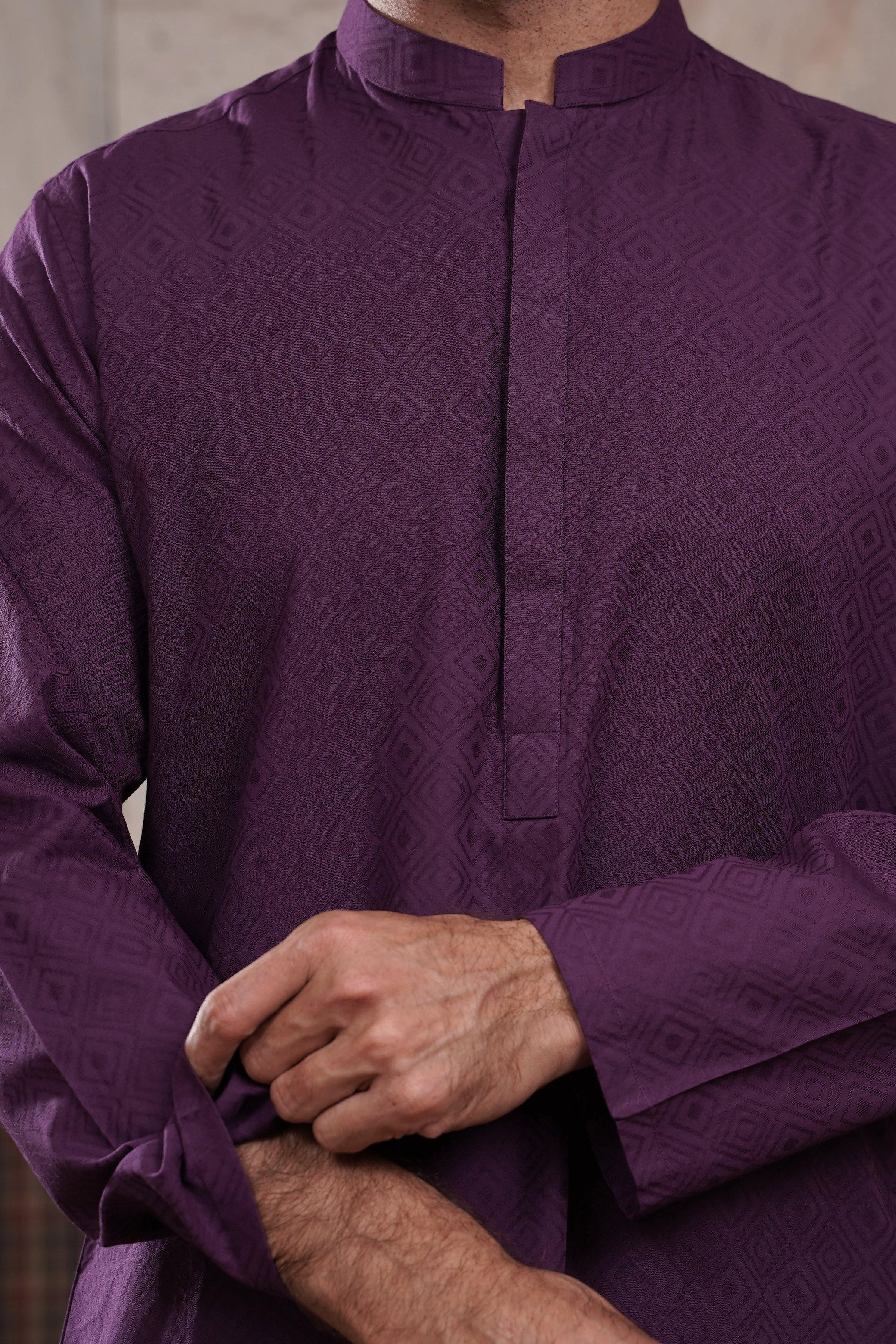 KURTA BAN COLLAR FALSA at Charcoal Clothing