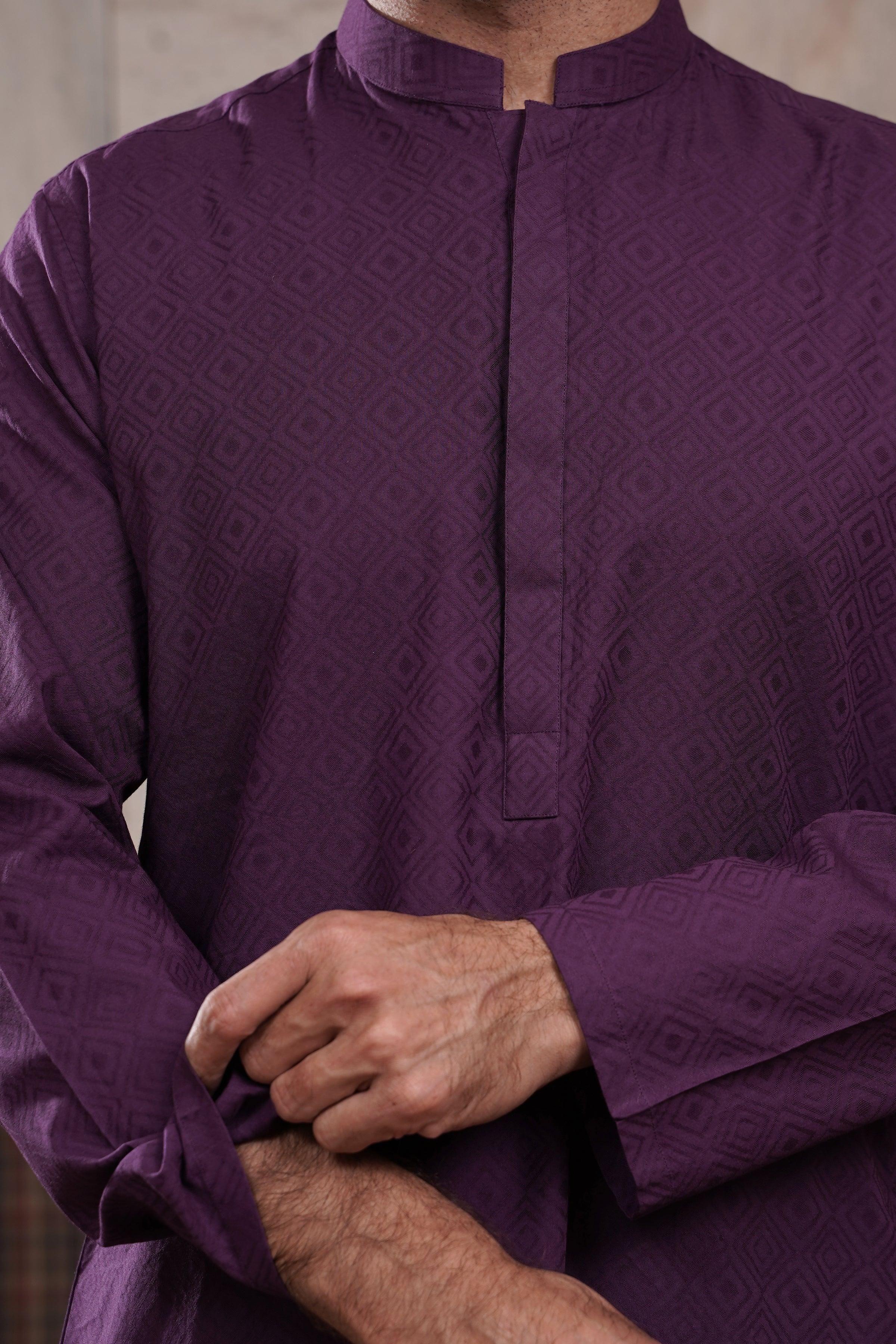 KURTA BAN COLLAR FALSA at Charcoal Clothing