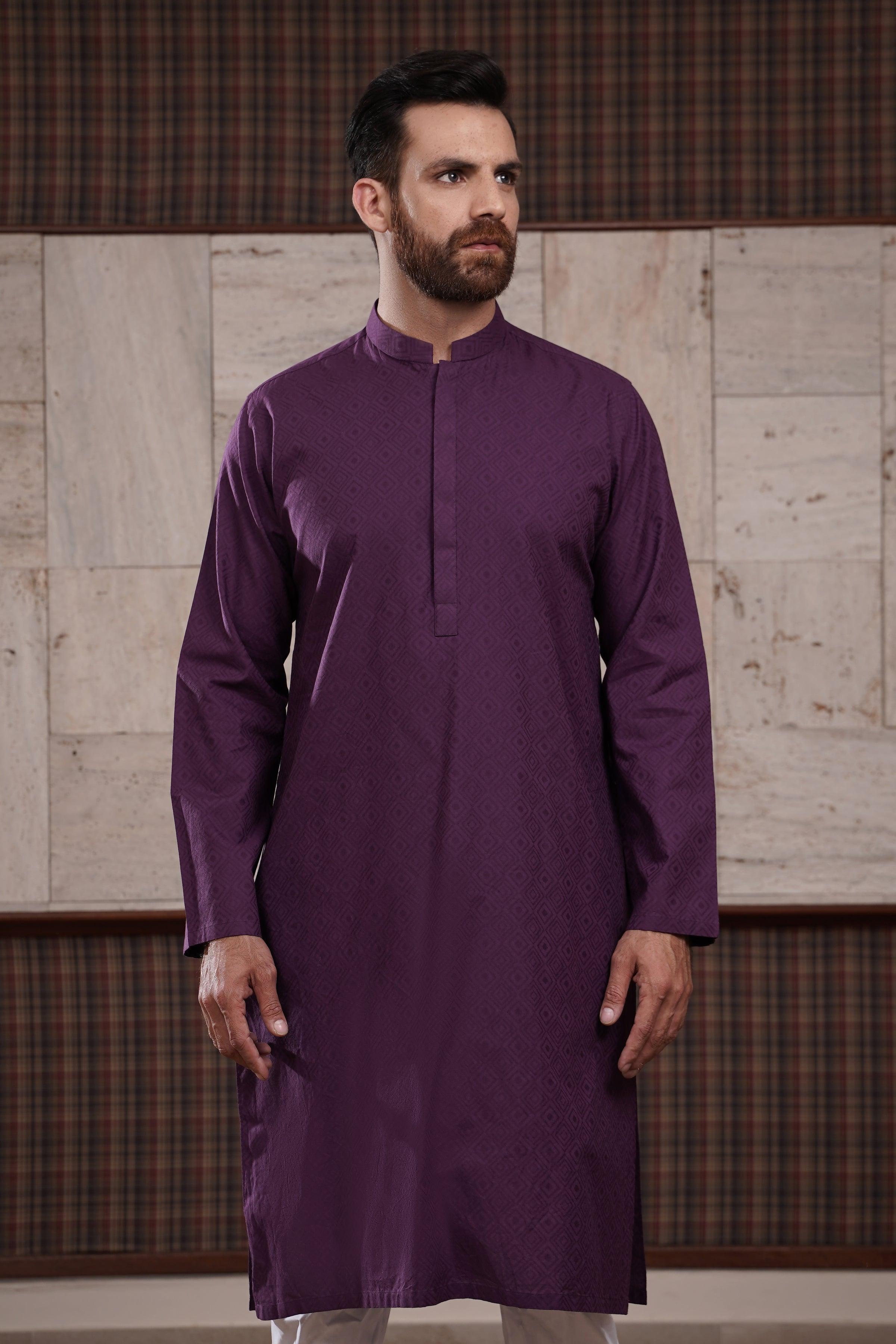 KURTA BAN COLLAR FALSA at Charcoal Clothing