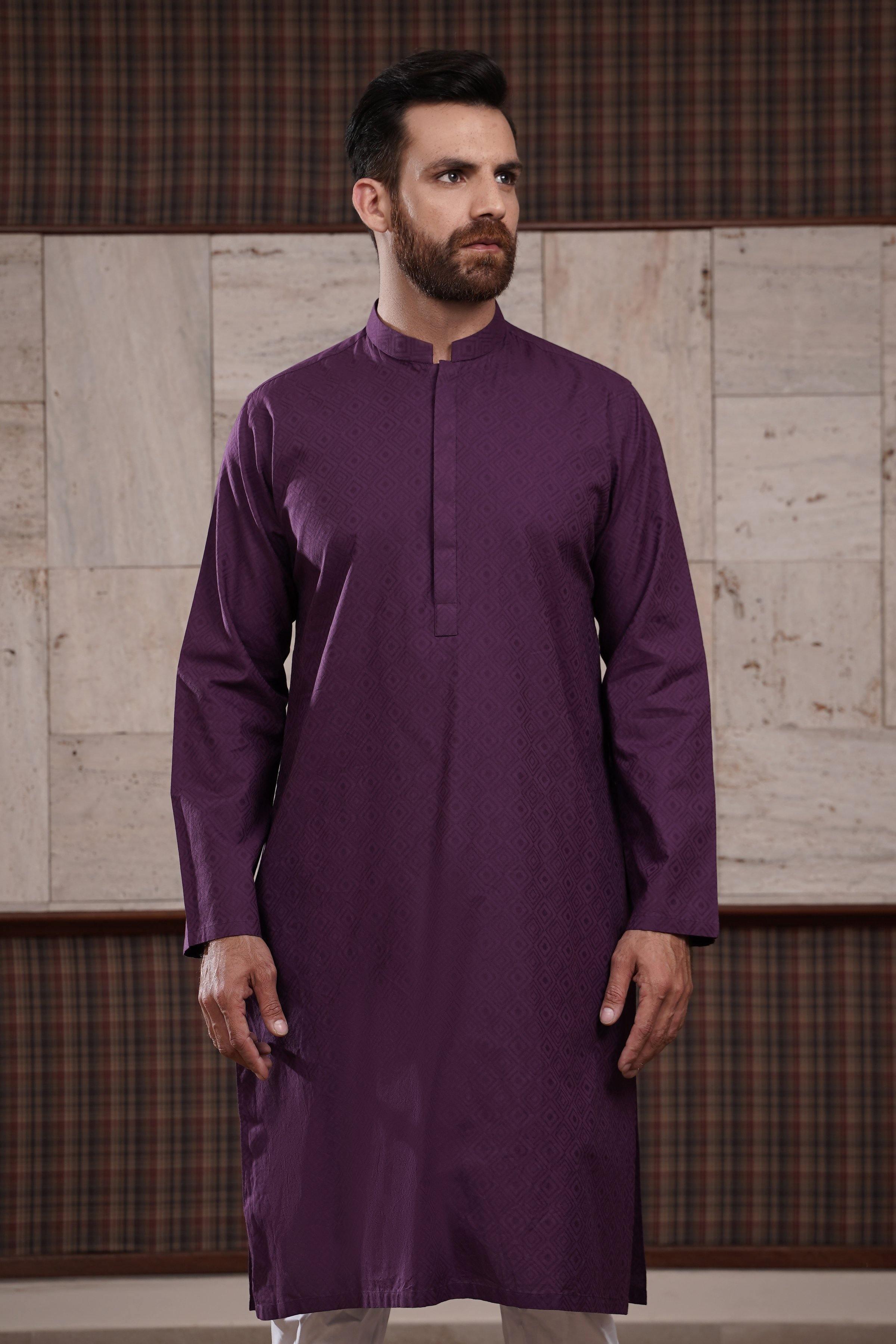 KURTA BAN COLLAR FALSA at Charcoal Clothing