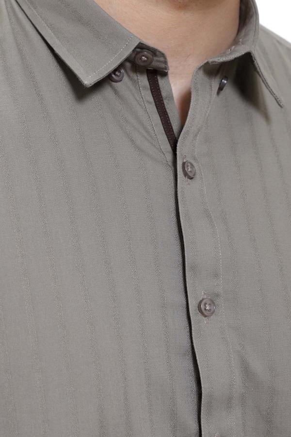 KURTA CUFF/COLLAR LIGHT GREEN at Charcoal Clothing