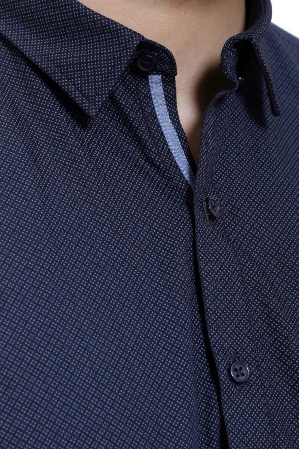 KURTA CUFF/COLLAR NAVY at Charcoal Clothing