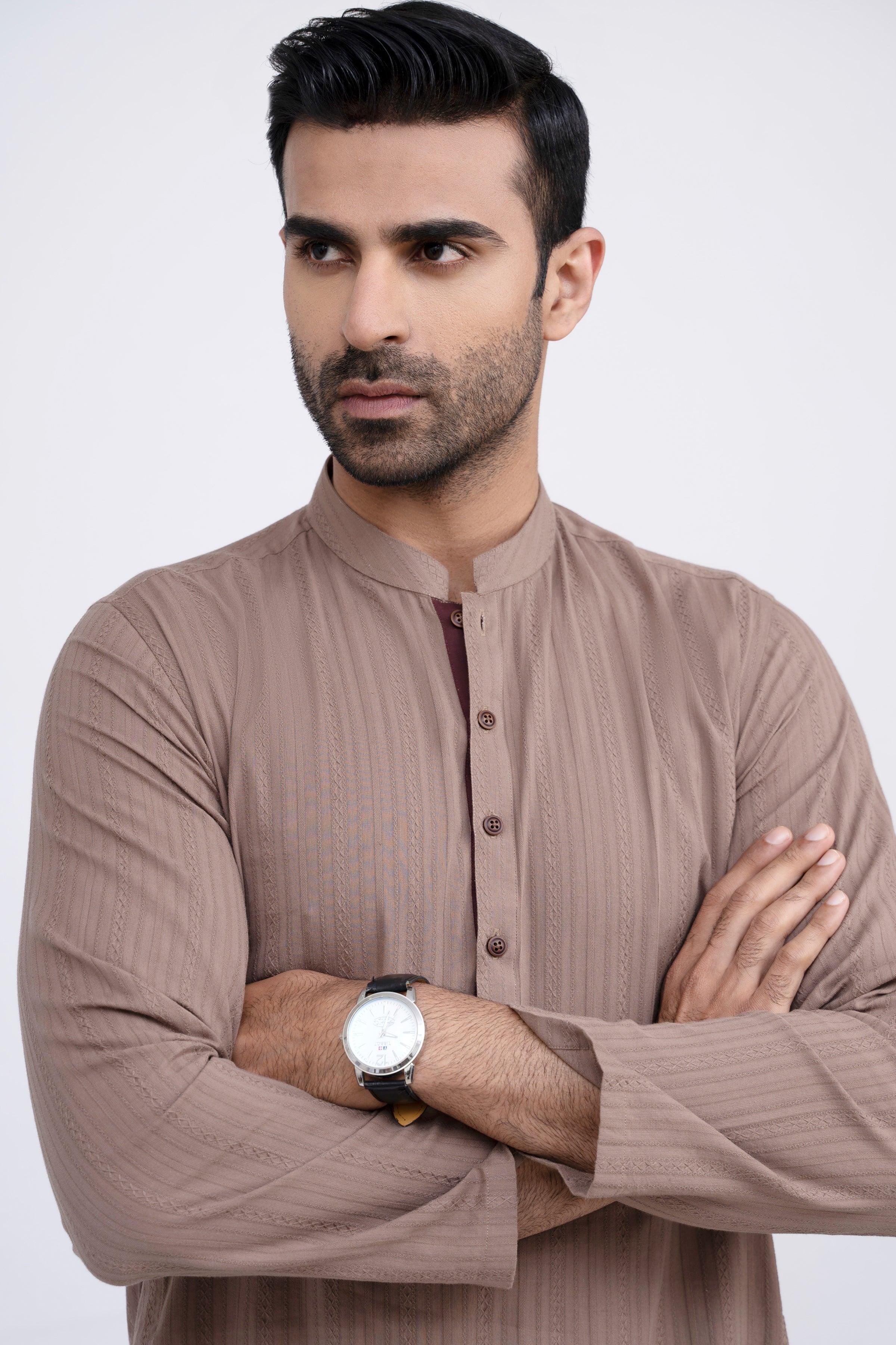 KURTA LIGHT BROWN at Charcoal Clothing