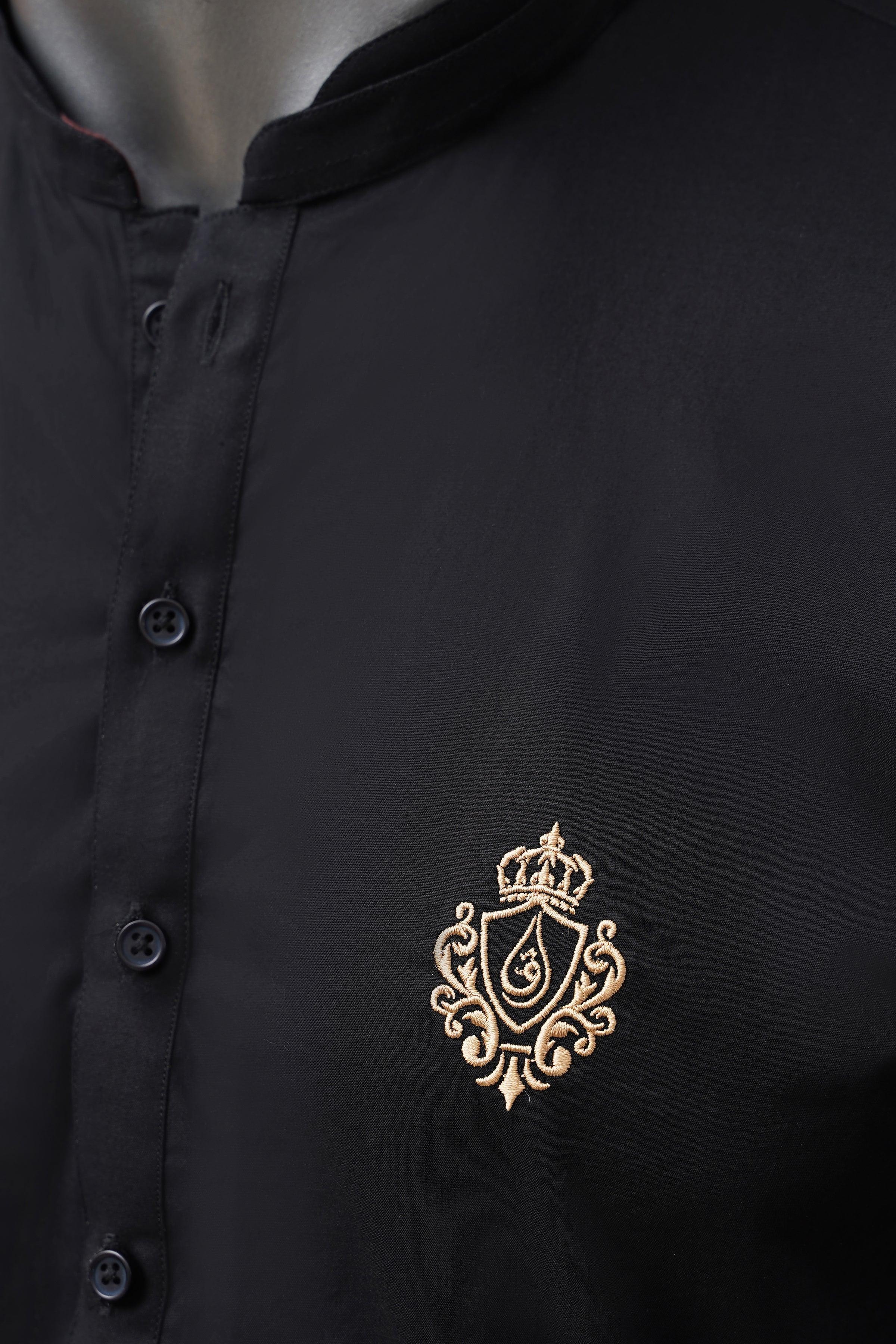 KURTA PAJAMA BLACK at Charcoal Clothing
