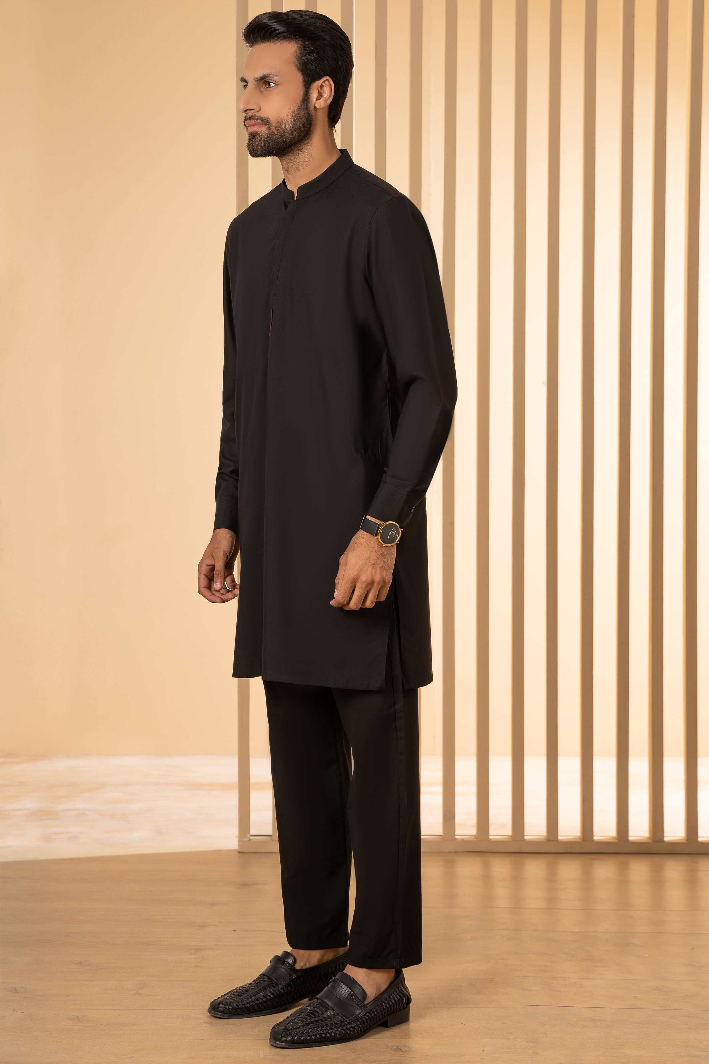KURTA PAJAMA BLACK at Charcoal Clothing