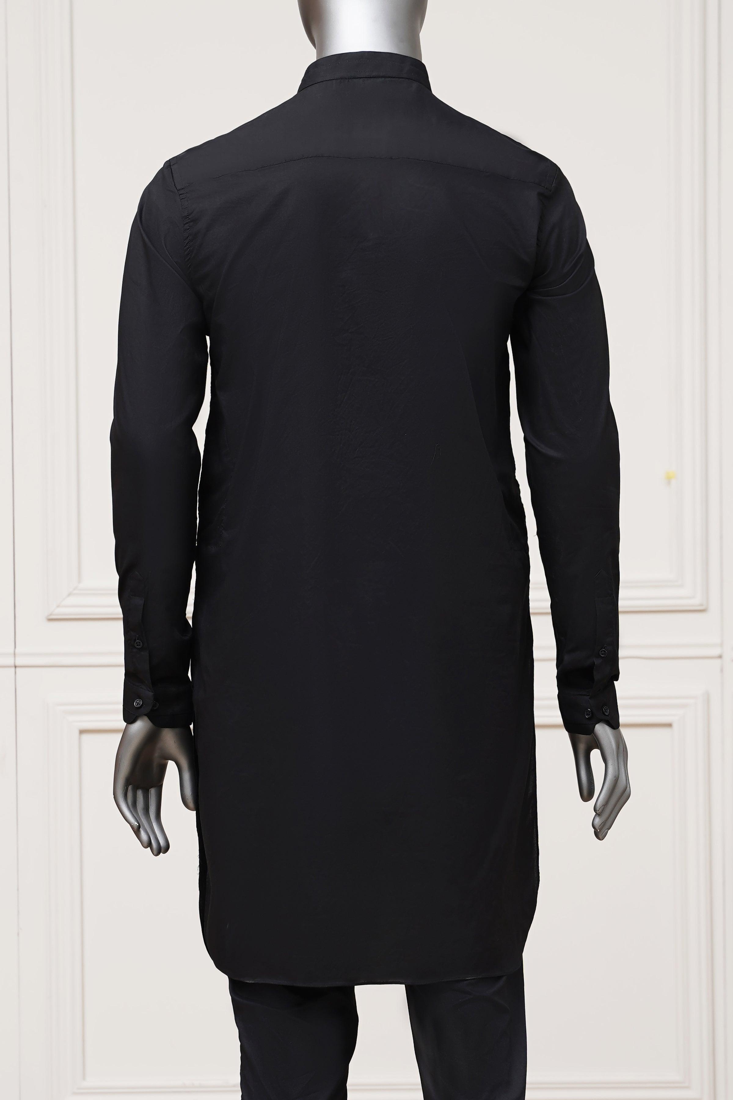 KURTA PAJAMA BLACK at Charcoal Clothing