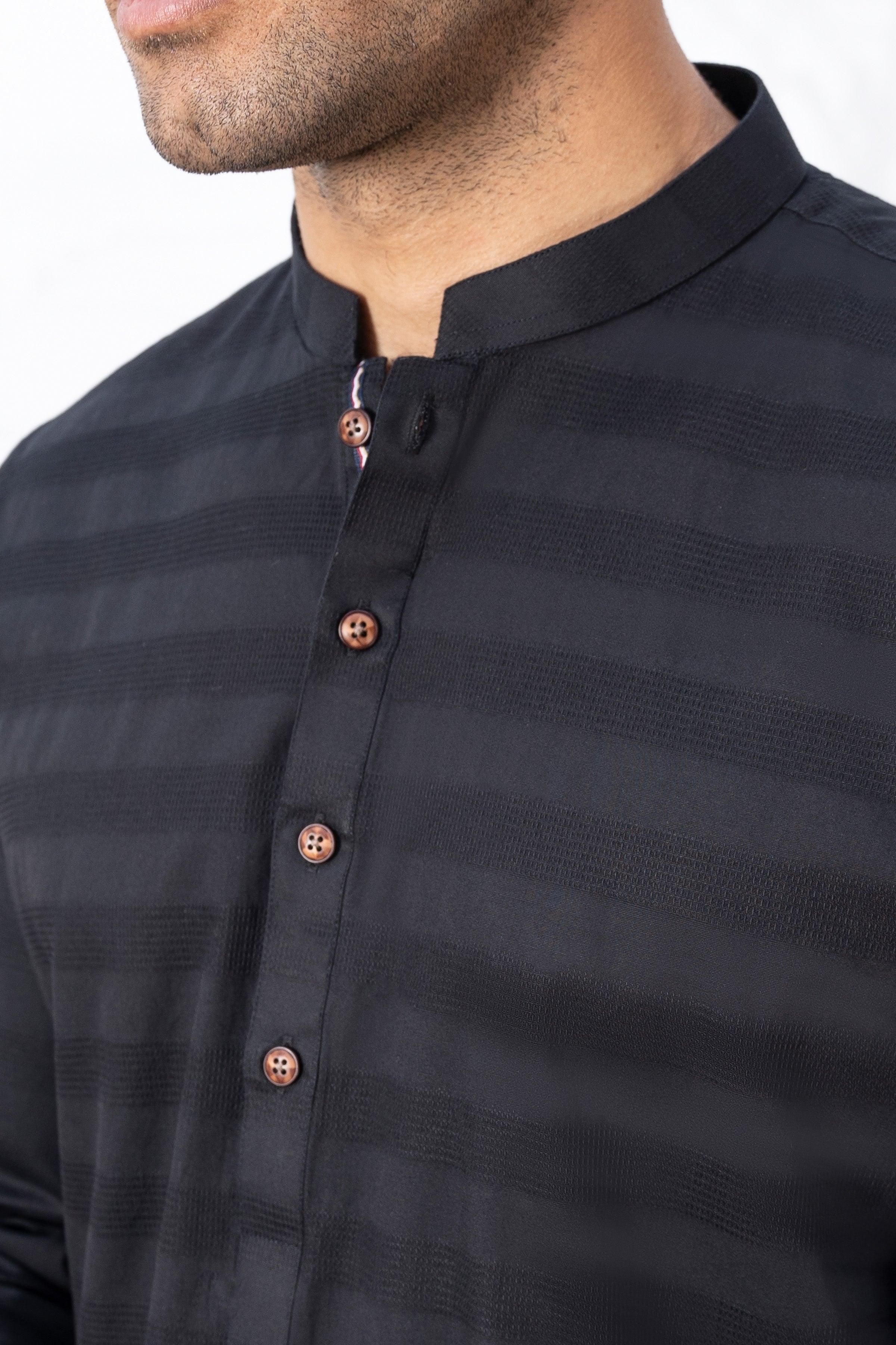 KURTA PAJAMA BLACK at Charcoal Clothing