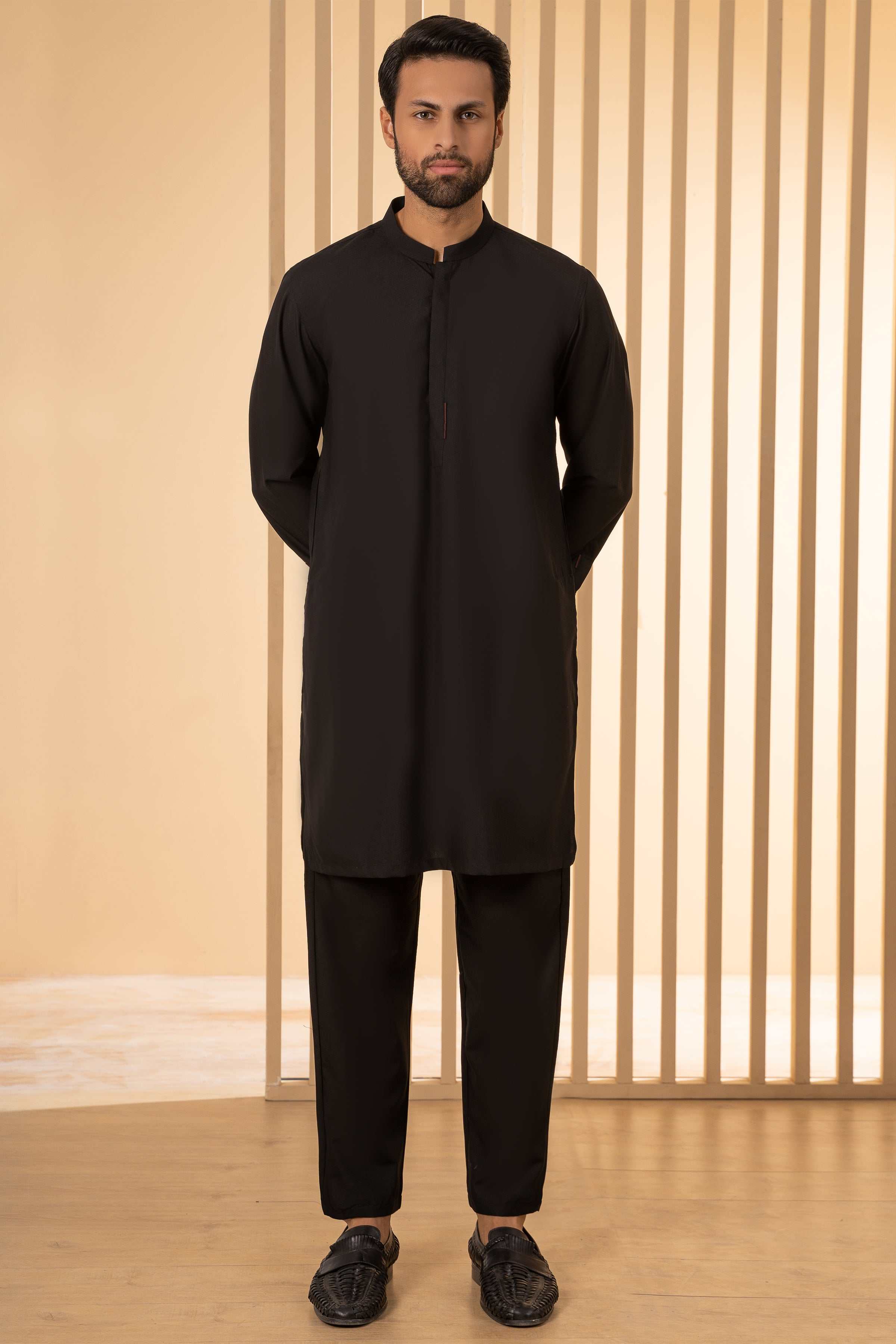 KURTA PAJAMA BLACK at Charcoal Clothing