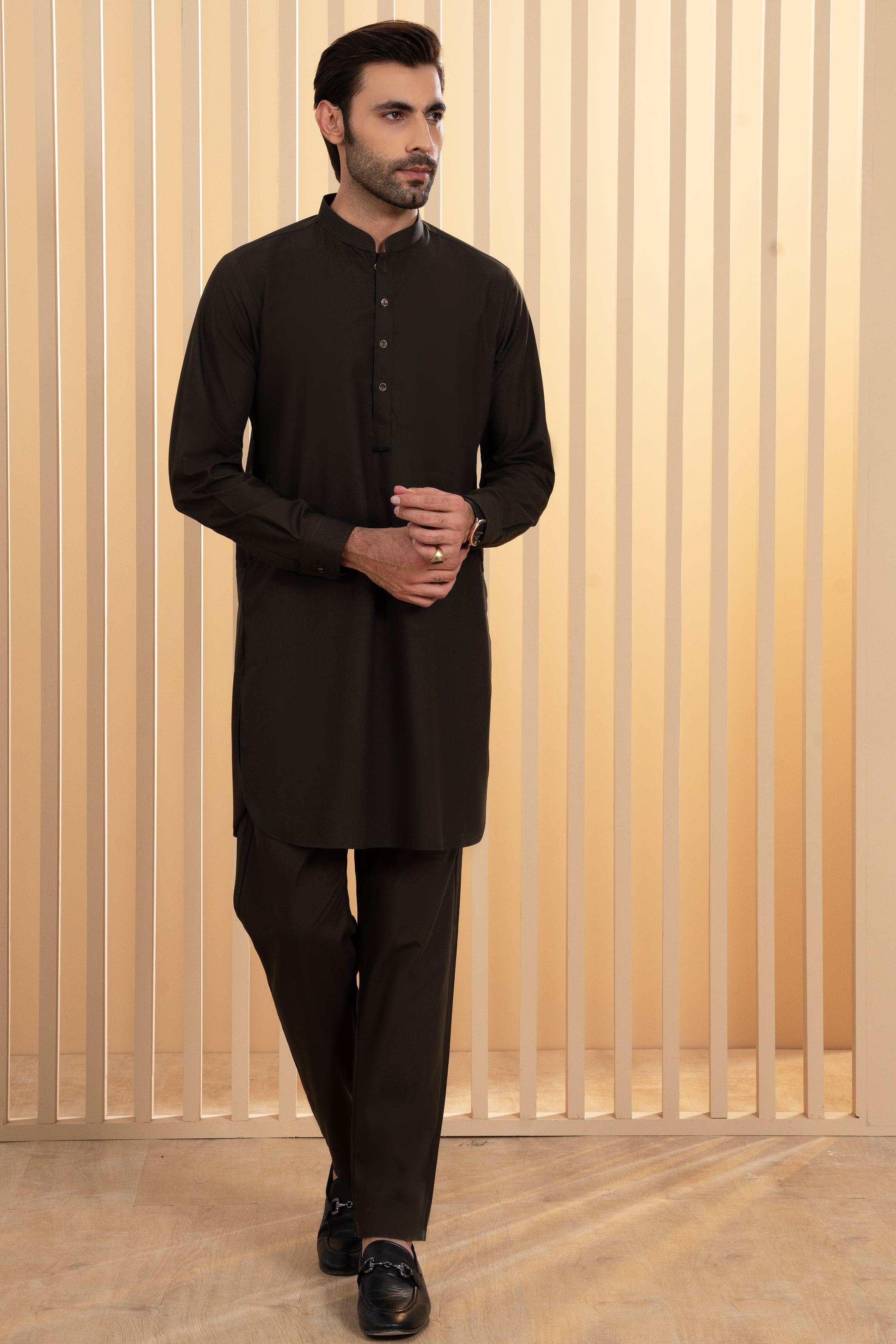 KURTA PAJAMA BLACK at Charcoal Clothing