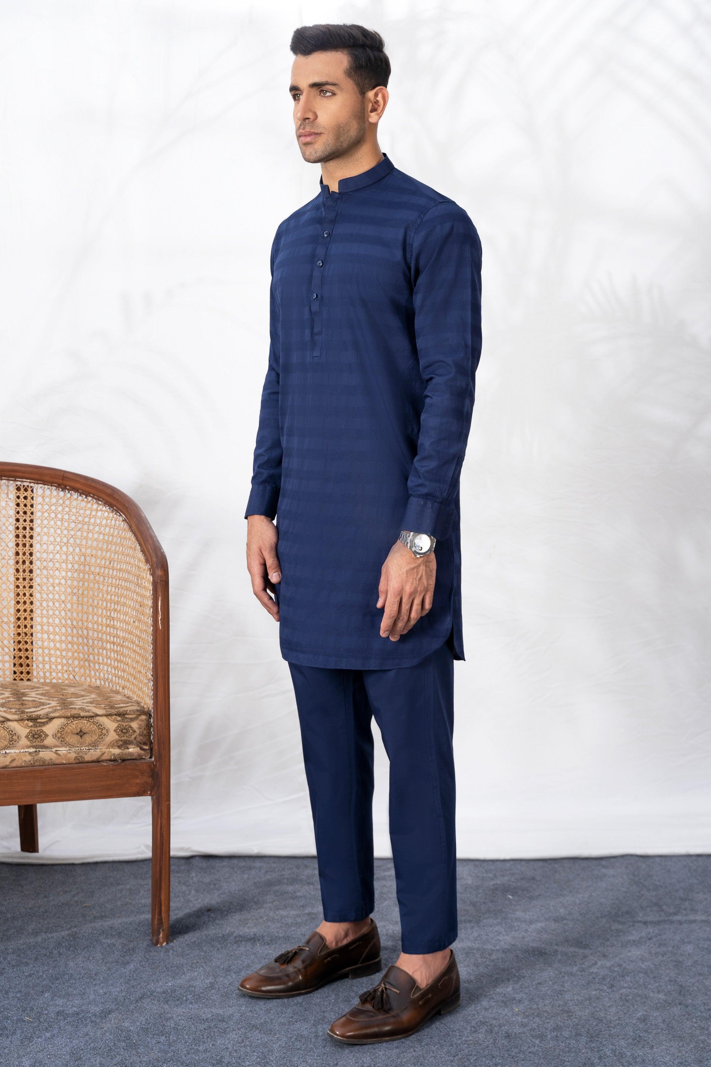 KURTA PAJAMA BLUE at Charcoal Clothing