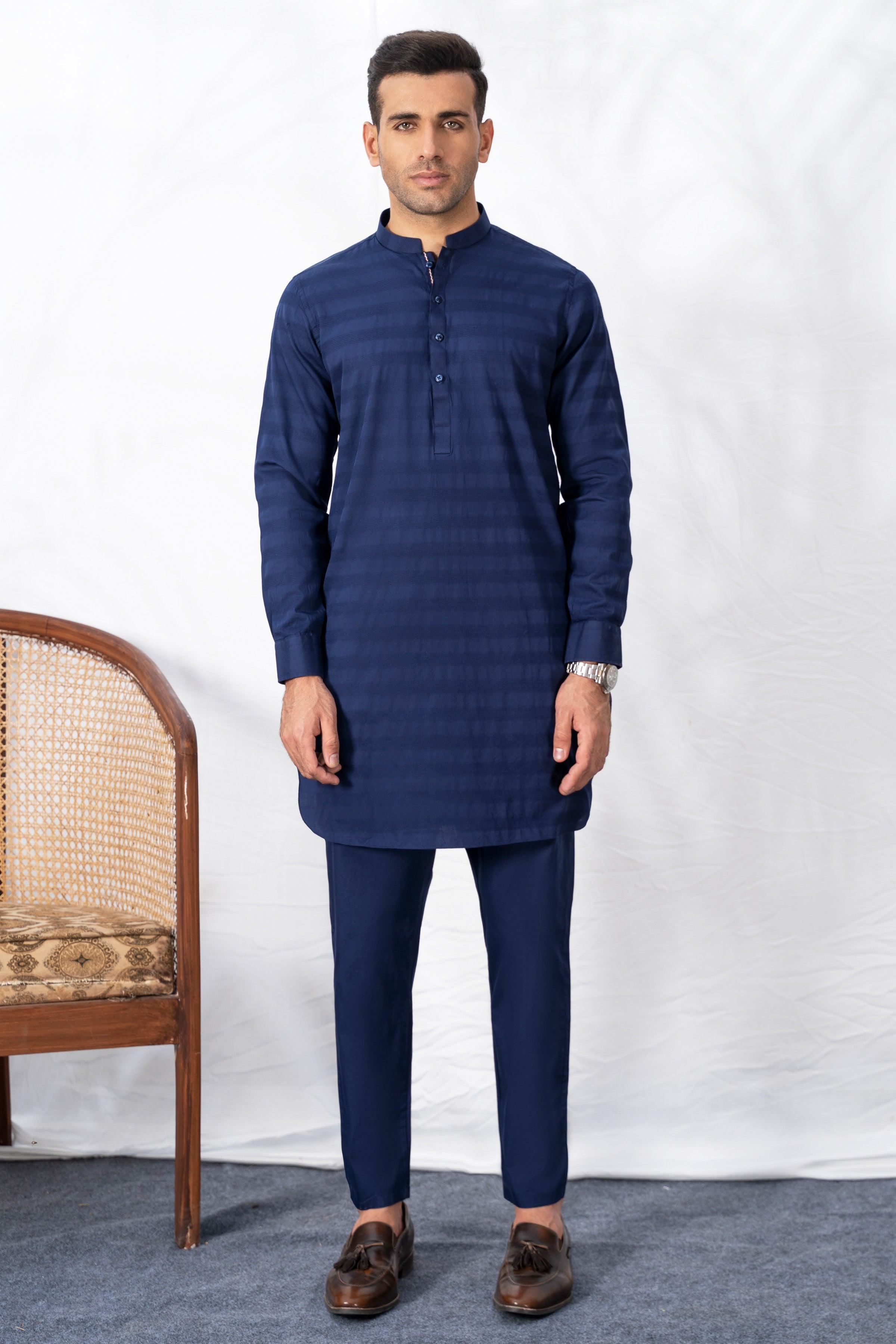 KURTA PAJAMA BLUE at Charcoal Clothing