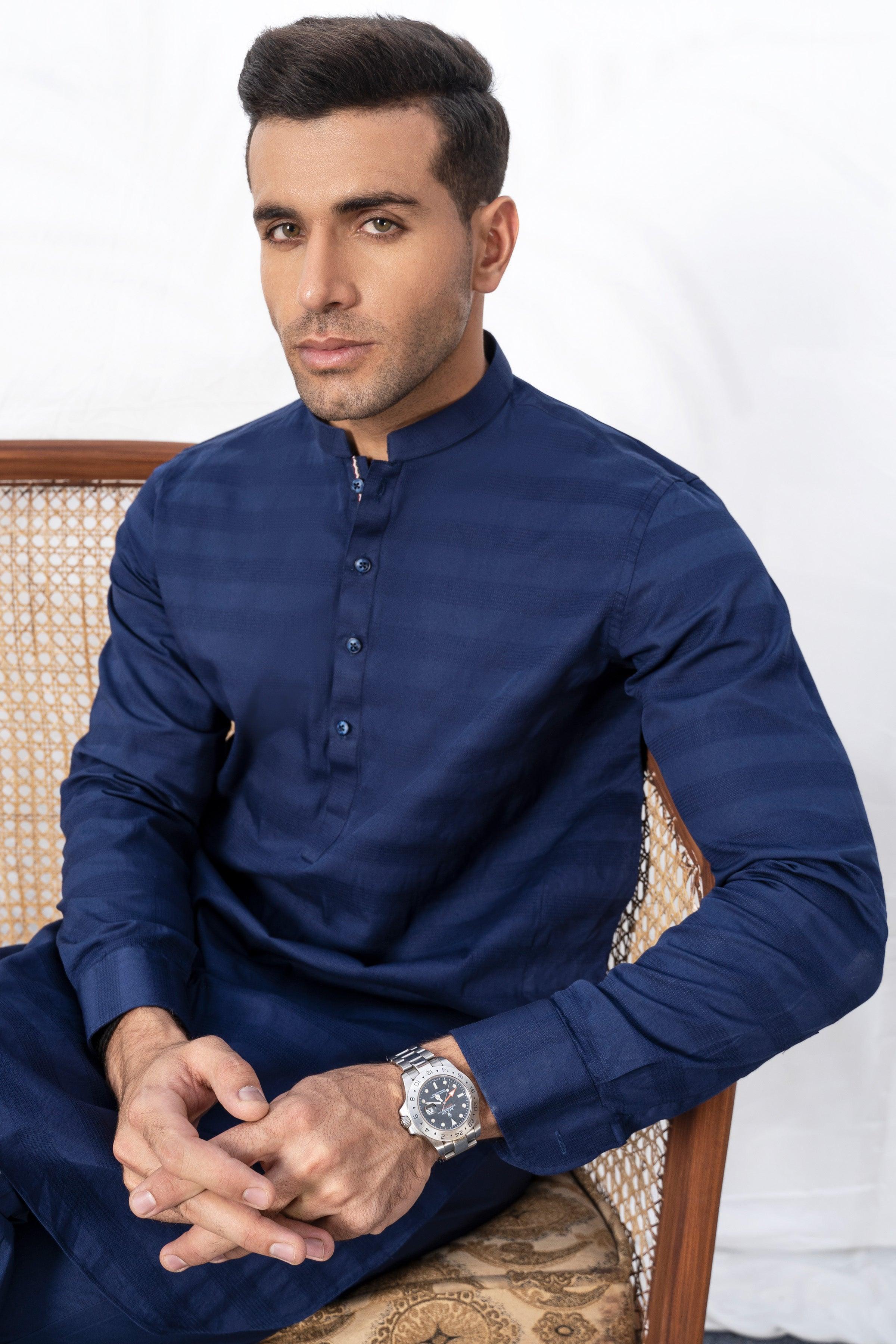 KURTA PAJAMA BLUE at Charcoal Clothing
