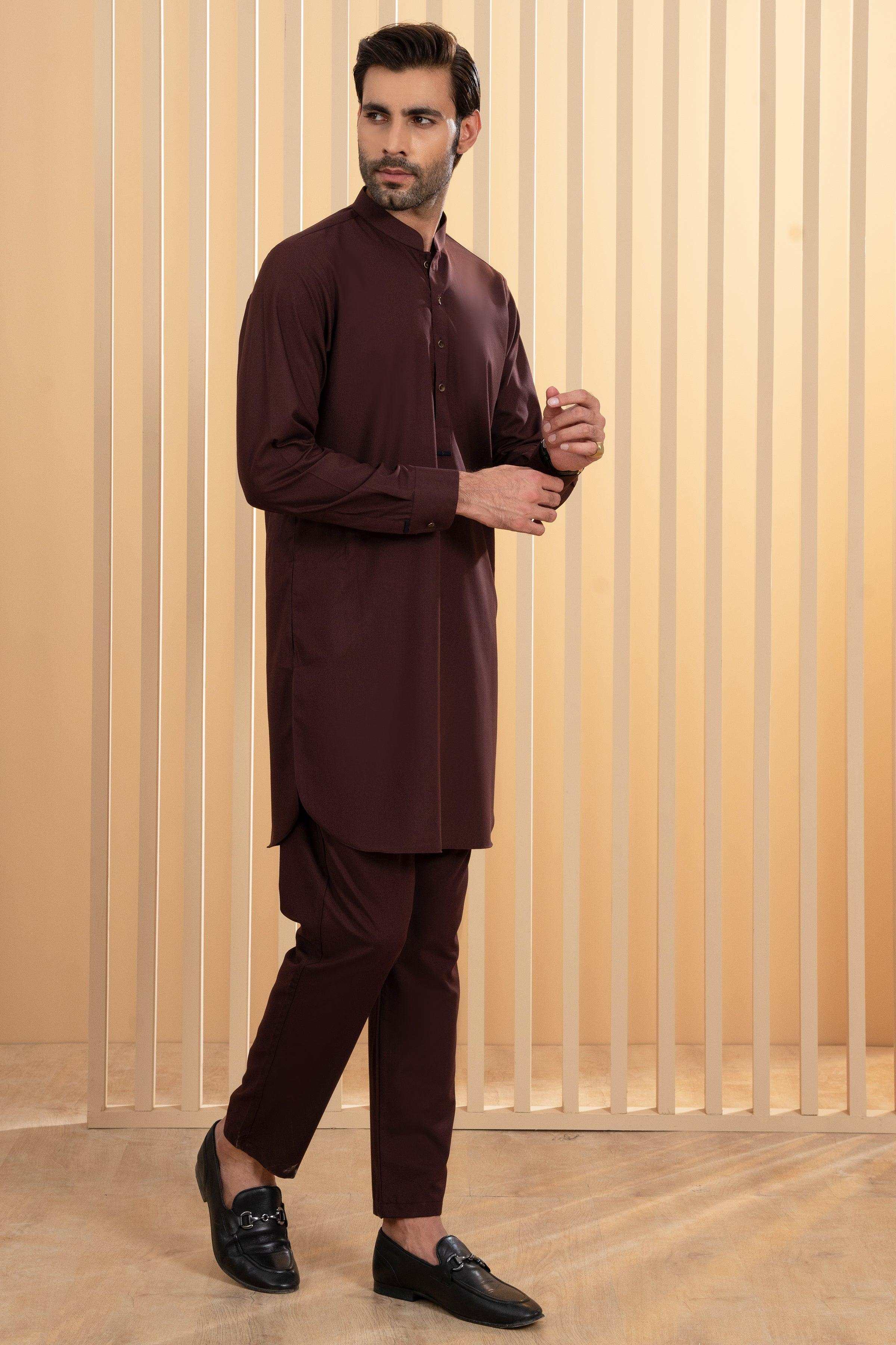 KURTA PAJAMA BROWN at Charcoal Clothing