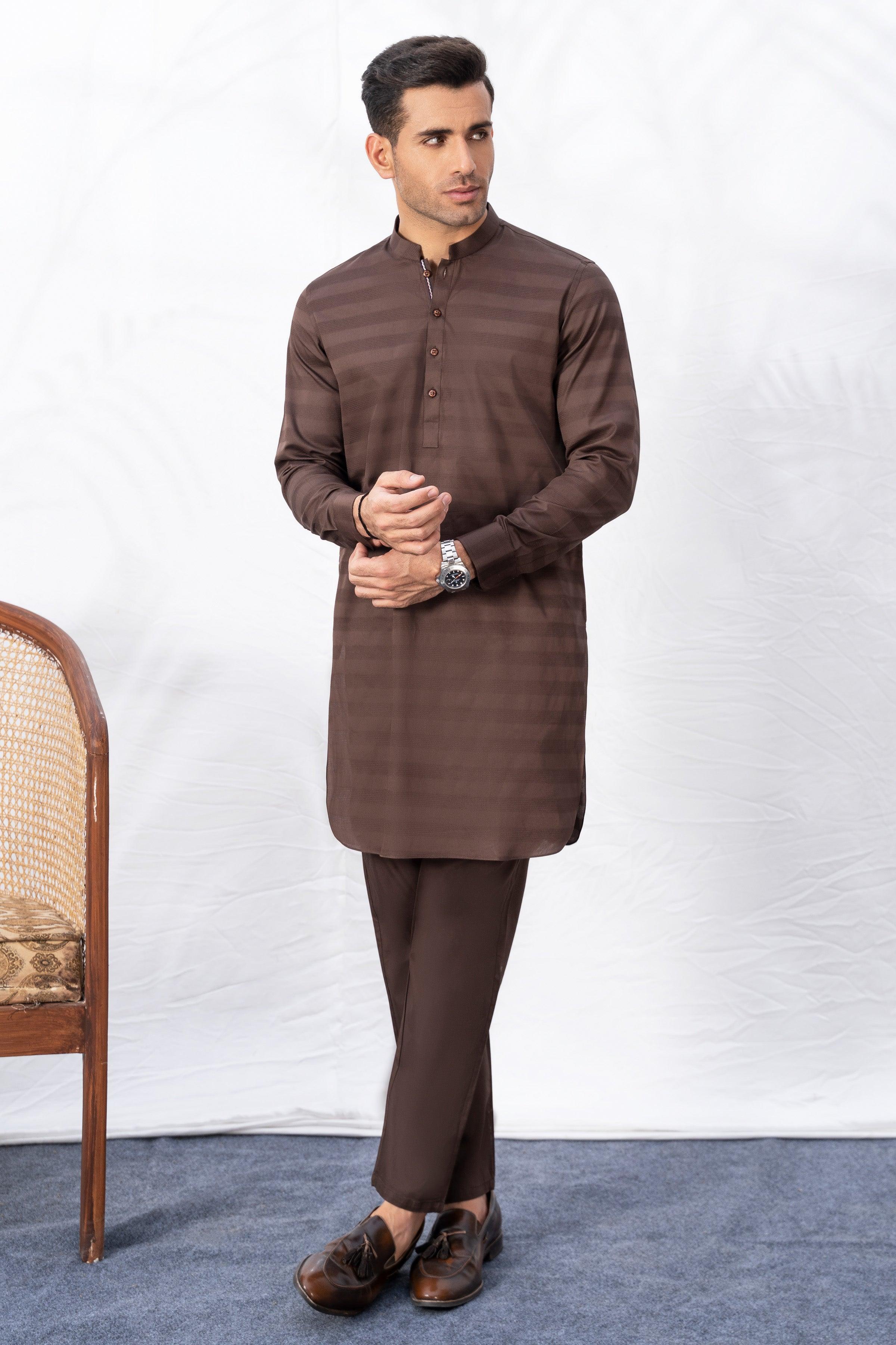 KURTA PAJAMA BROWN at Charcoal Clothing