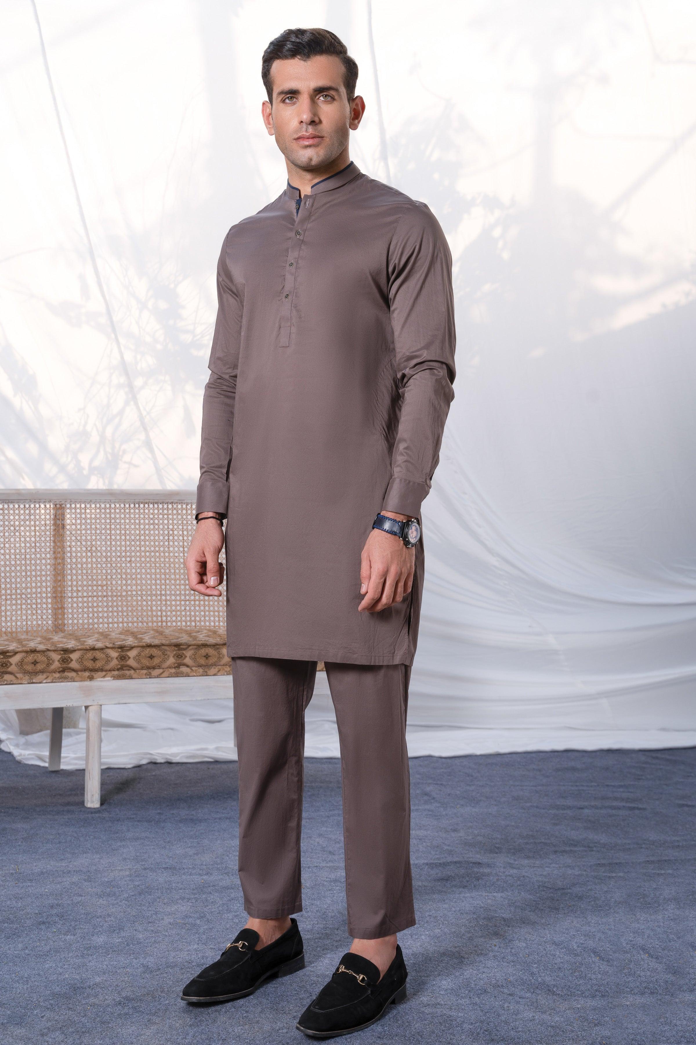 KURTA PAJAMA BROWN at Charcoal Clothing