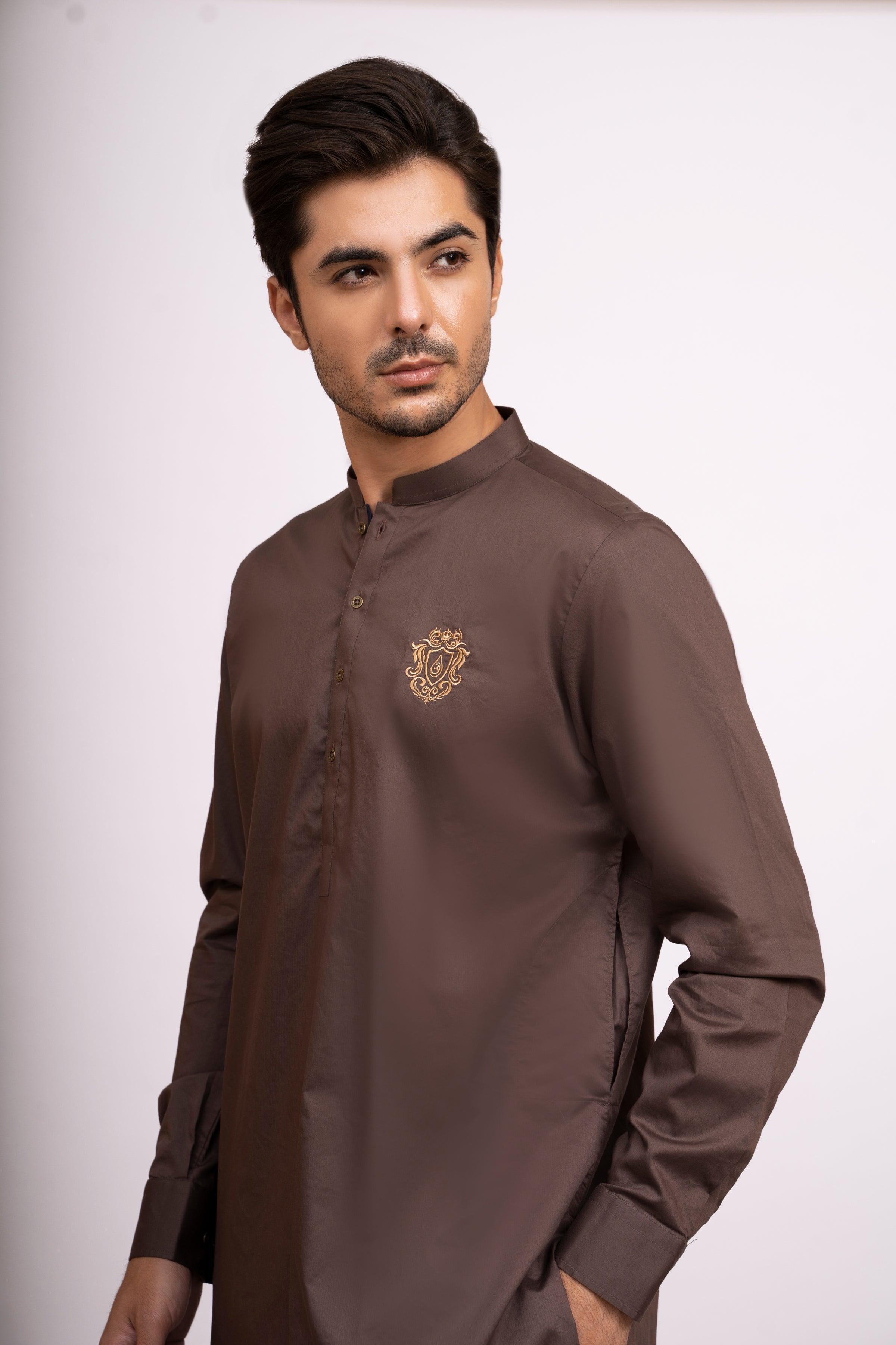 KURTA PAJAMA BROWN at Charcoal Clothing