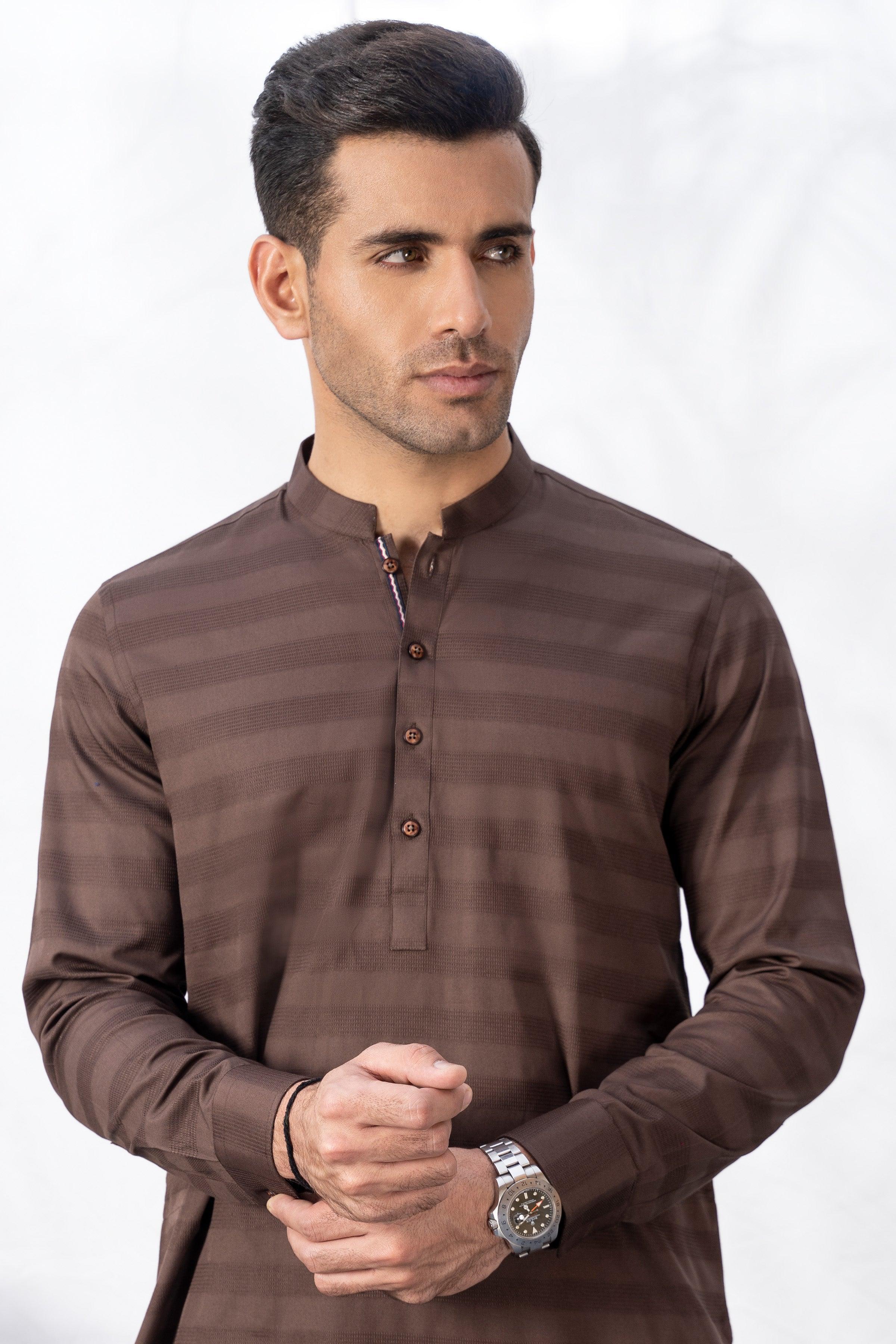KURTA PAJAMA BROWN at Charcoal Clothing