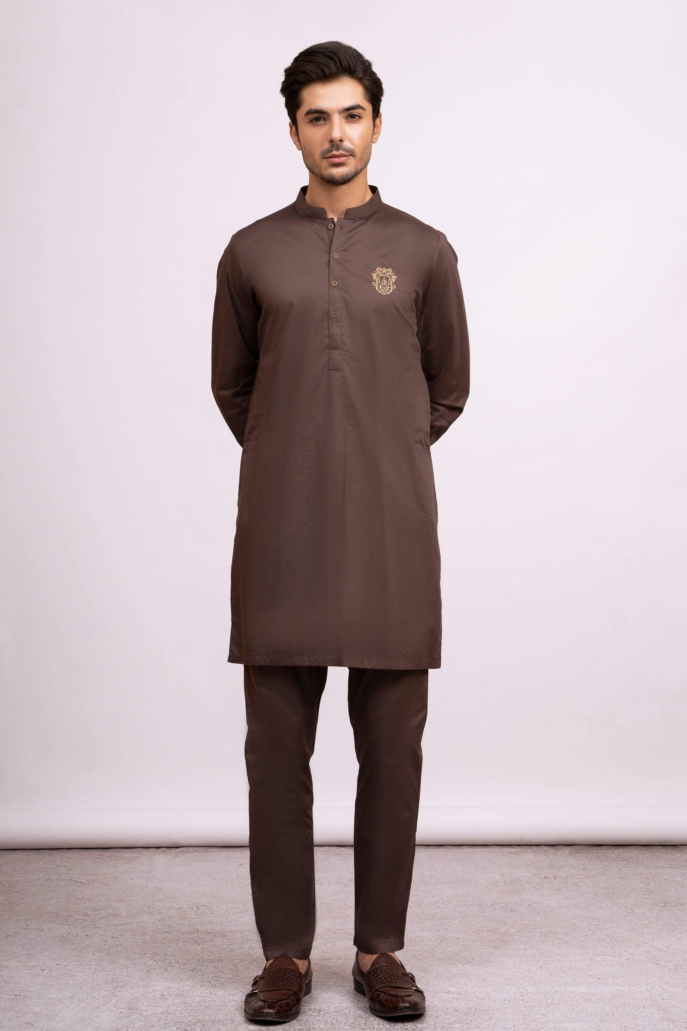KURTA PAJAMA BROWN at Charcoal Clothing