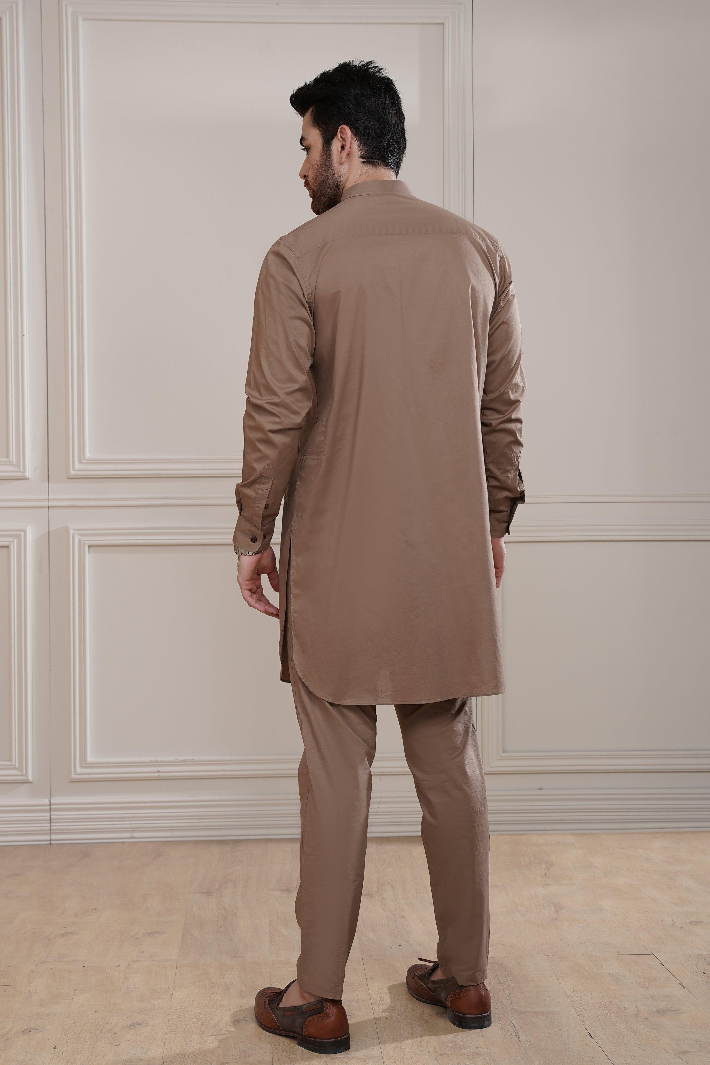 KURTA PAJAMA BROWN at Charcoal Clothing
