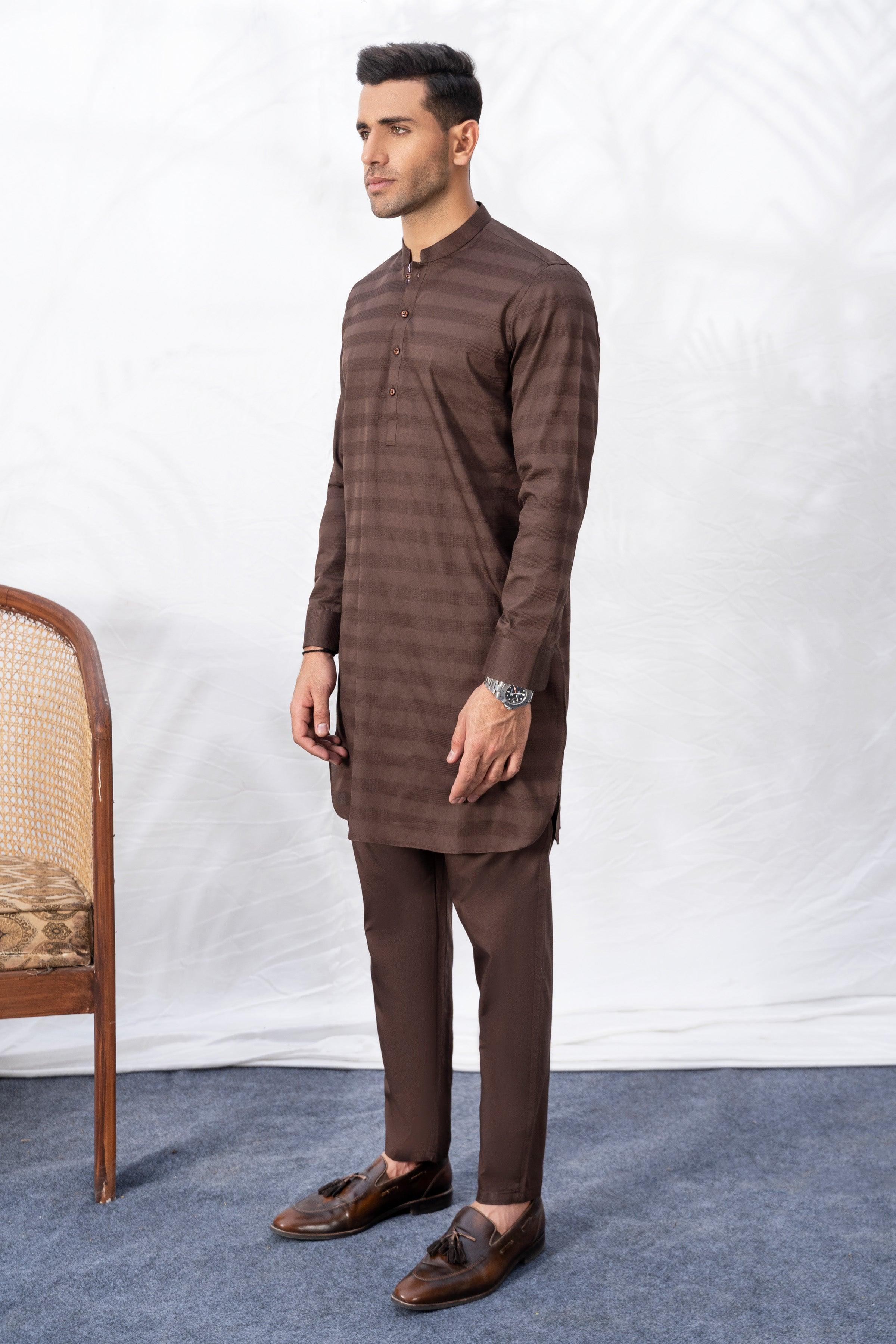 KURTA PAJAMA BROWN at Charcoal Clothing
