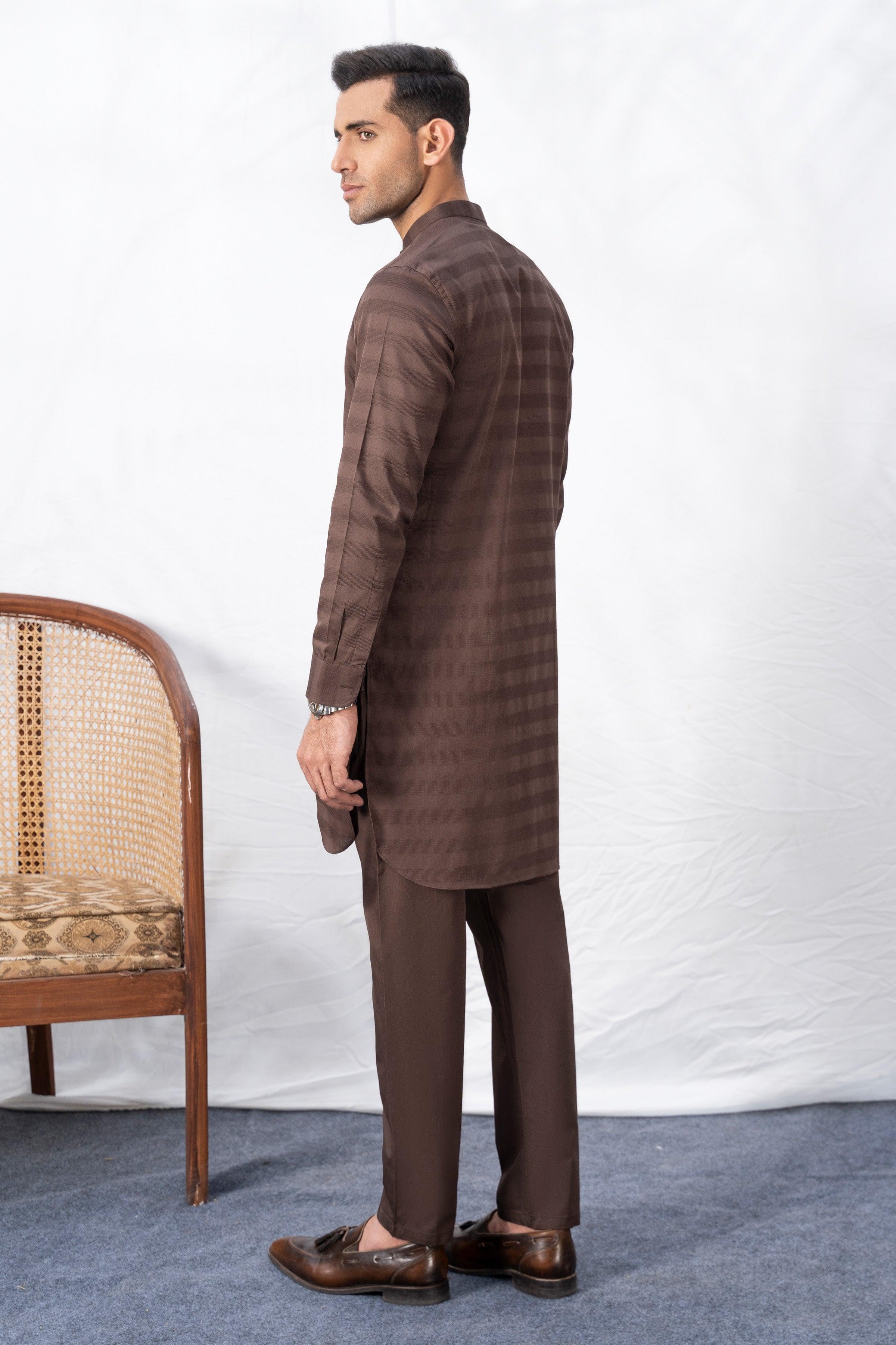 KURTA PAJAMA BROWN at Charcoal Clothing