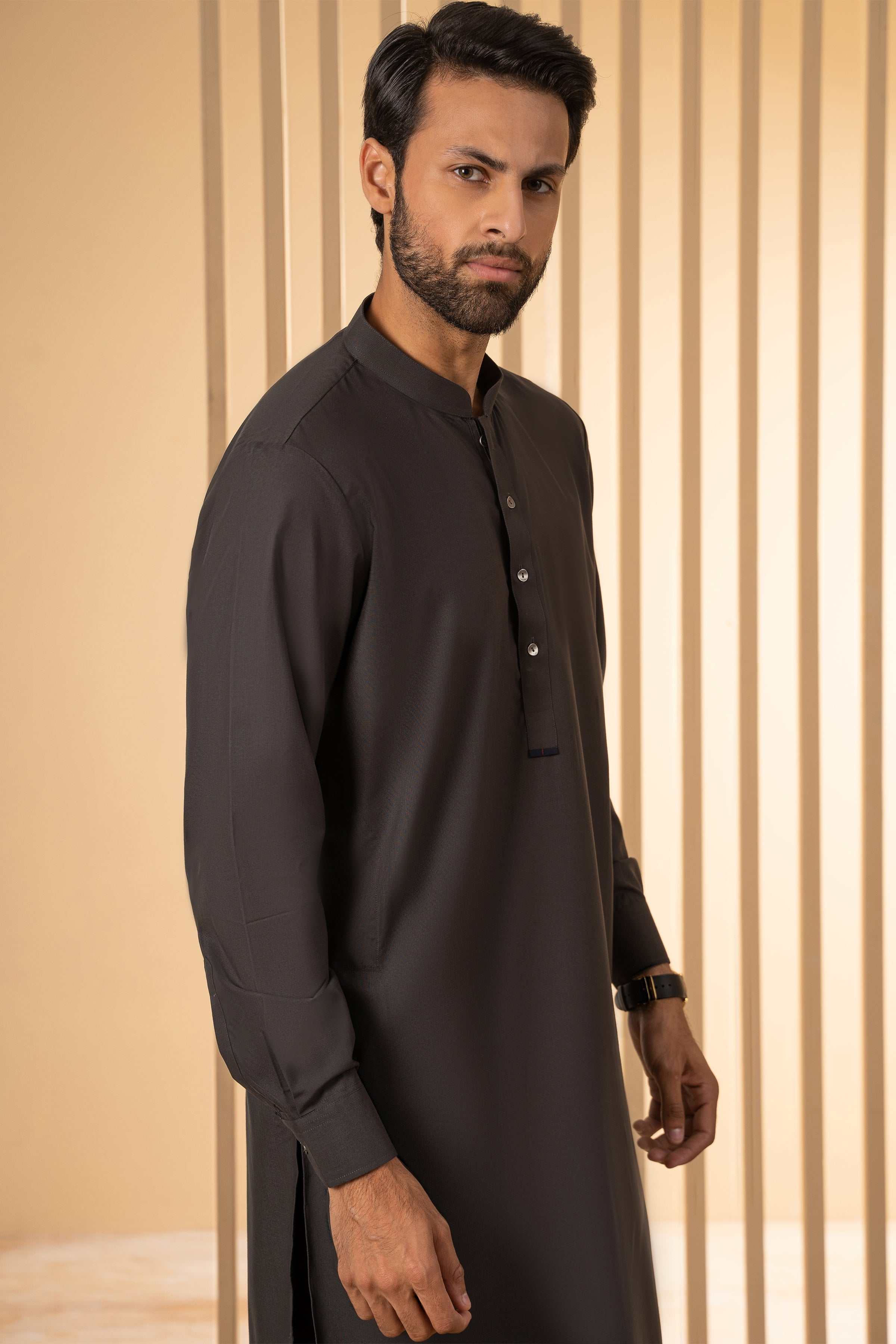 KURTA PAJAMA DARK GREY at Charcoal Clothing