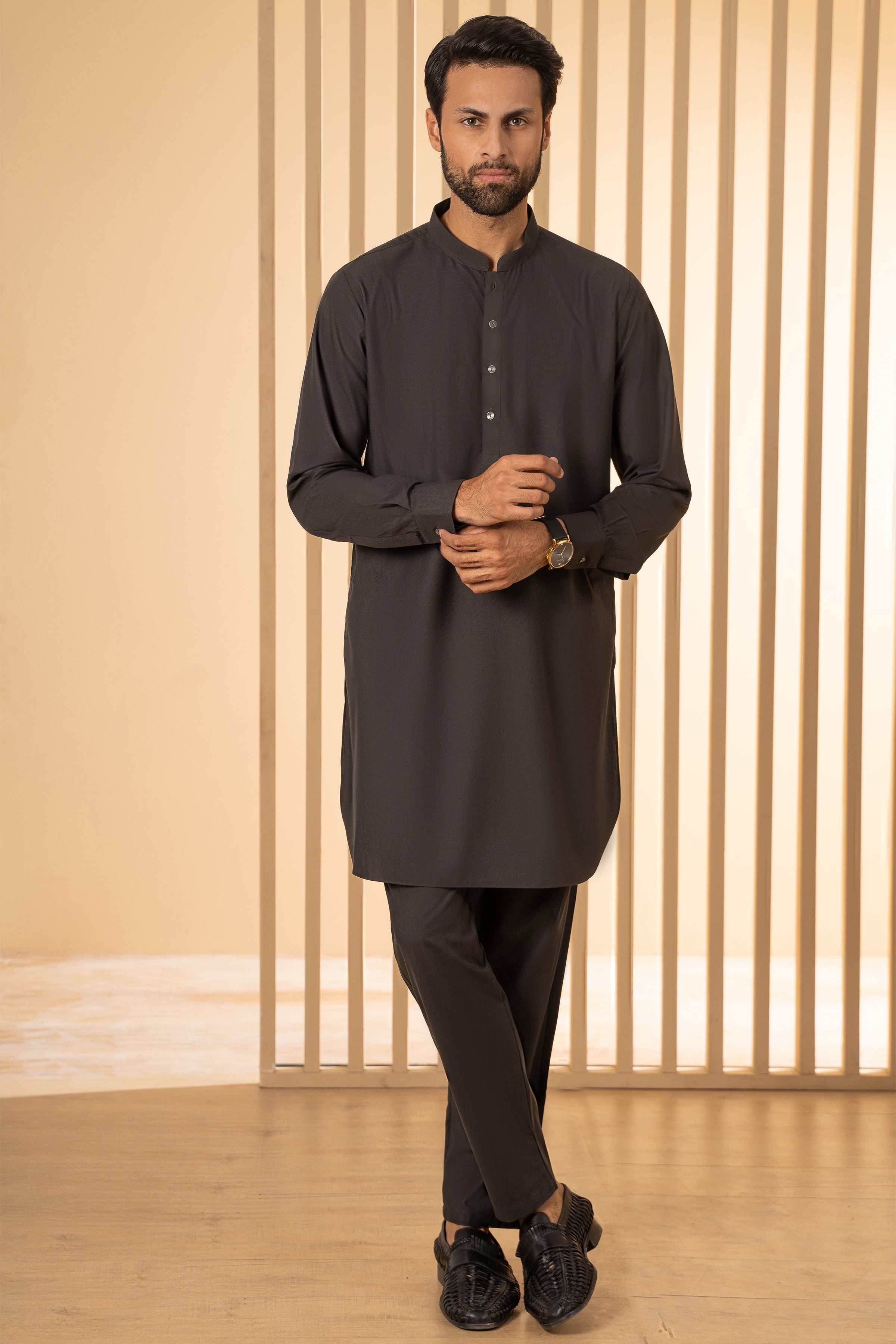 KURTA PAJAMA DARK GREY at Charcoal Clothing